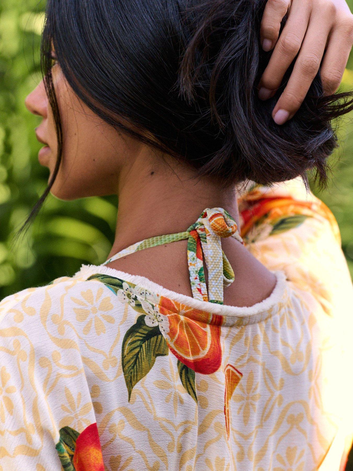  image of b-by-ted-baker-fruit-print-kimono-print