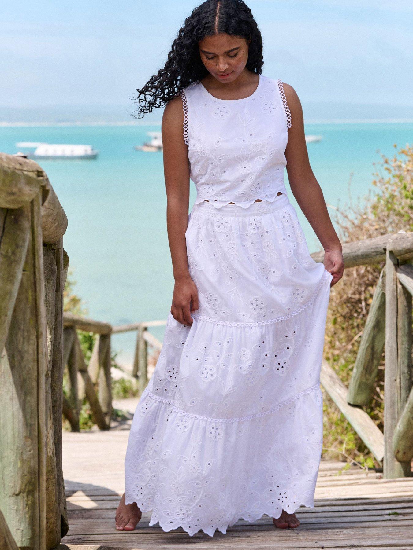 front image of b-by-ted-baker-b-by-broidery-skirt-white