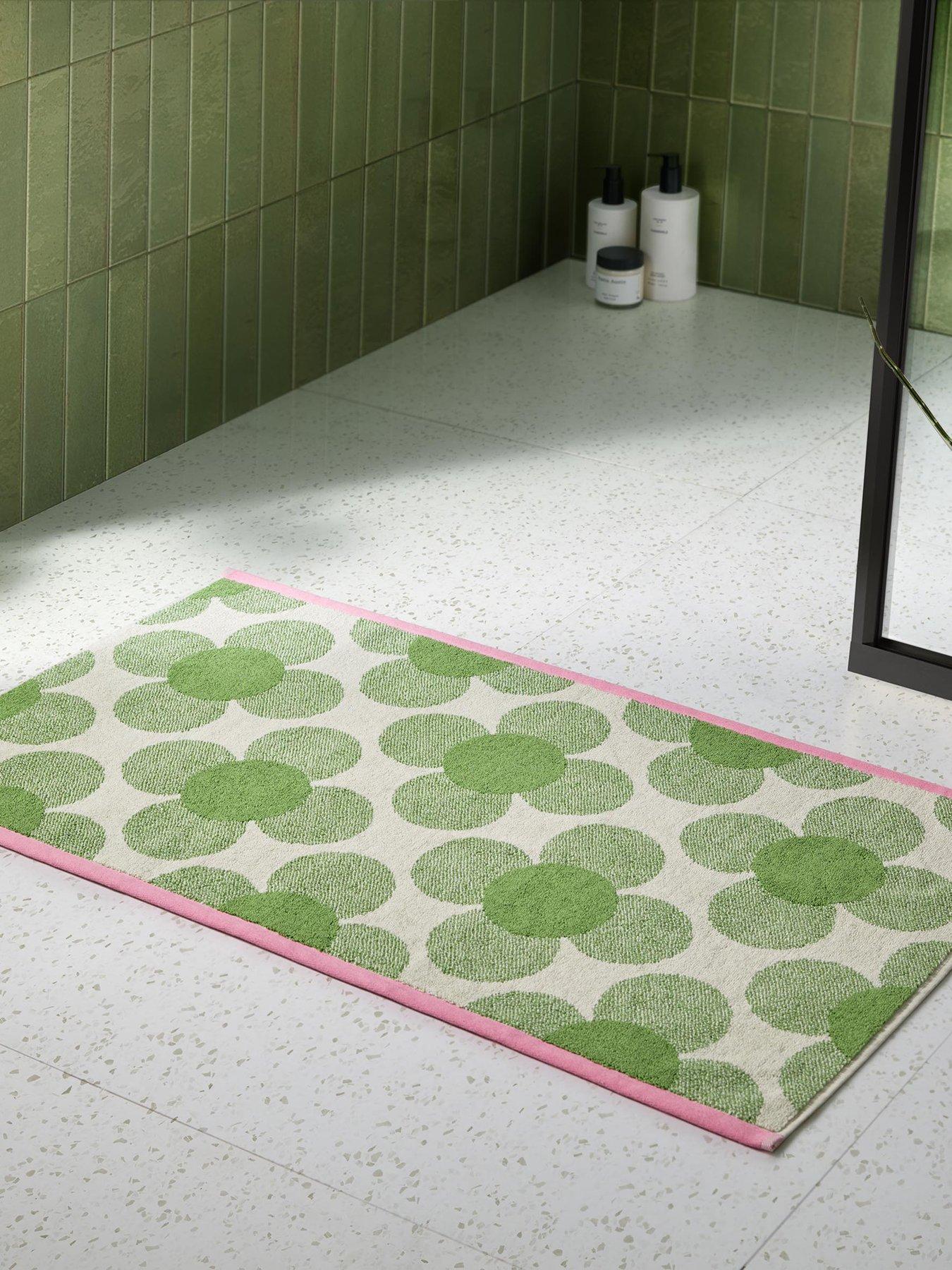 Orla Kiely Retro Flower 100% Cotton Clover 50x90cm Bath Mat