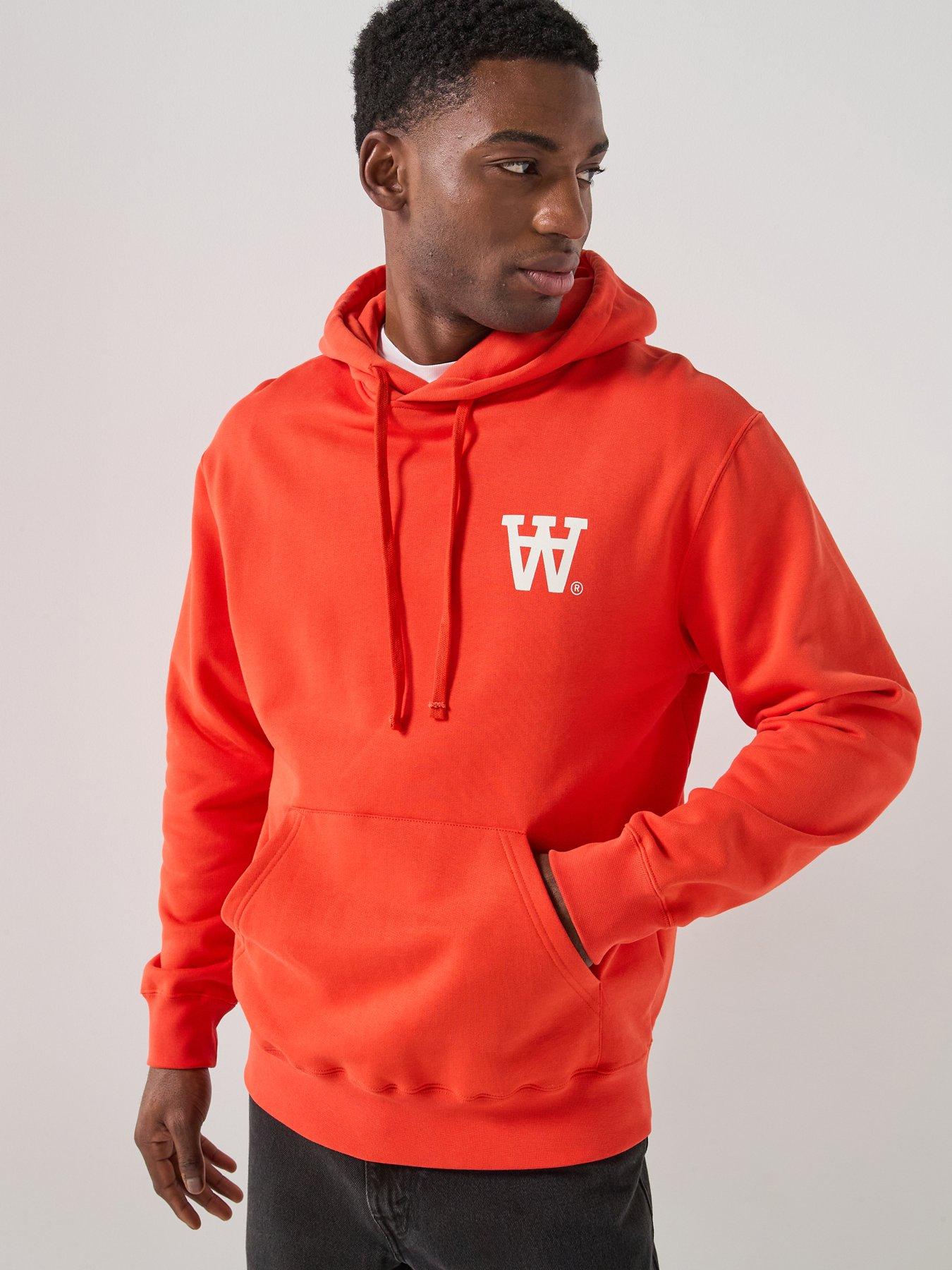 Double A by Wood Wood Cass Aa Print Hoodie 25219  - Orange