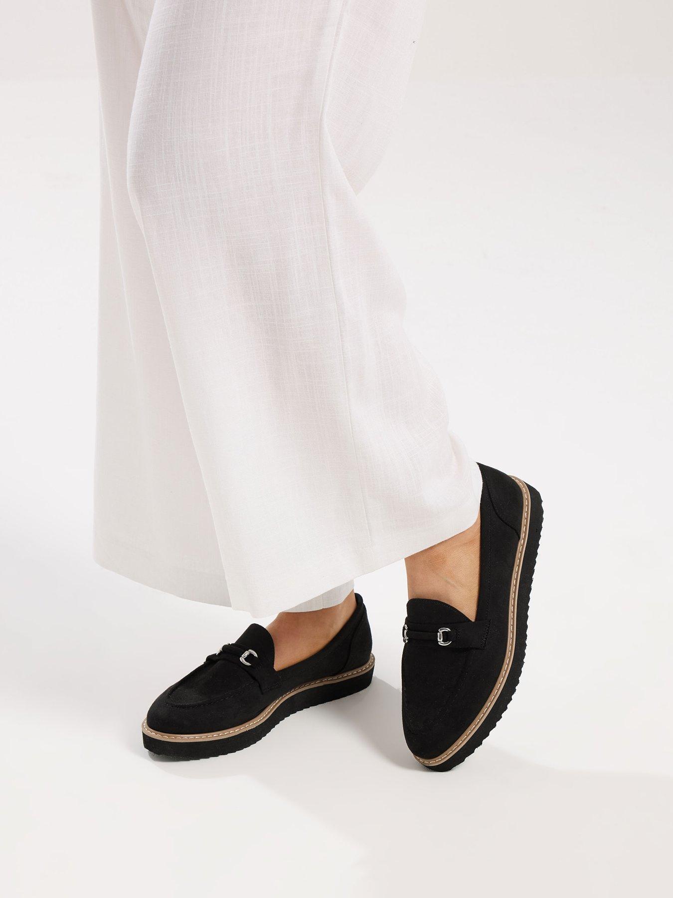 Image 1 of 4 of Yours Curve Extra Wide Fit Snaffle Trim Loafer - Black