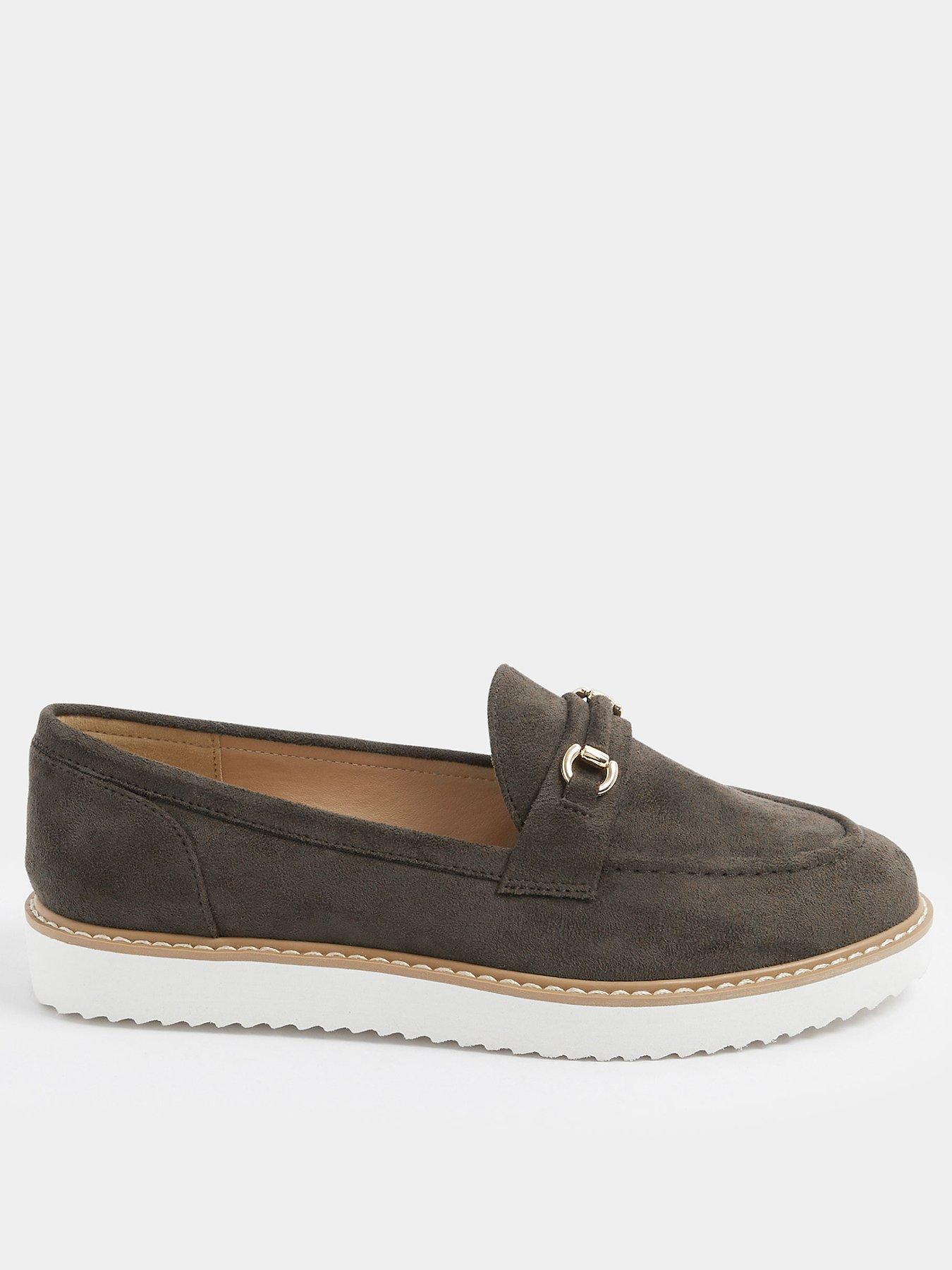  image of yours-curve-wide-fit-snaffle-trim-loafer-brown