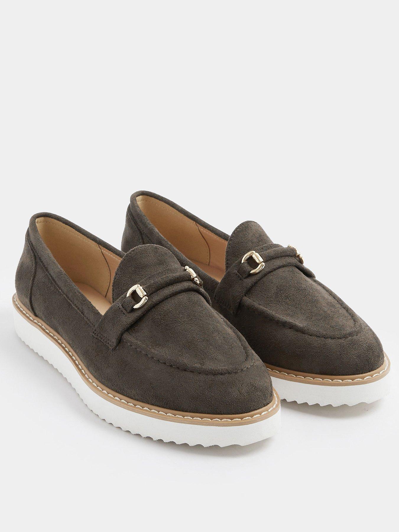  image of yours-curve-wide-fit-snaffle-trim-loafer-brown