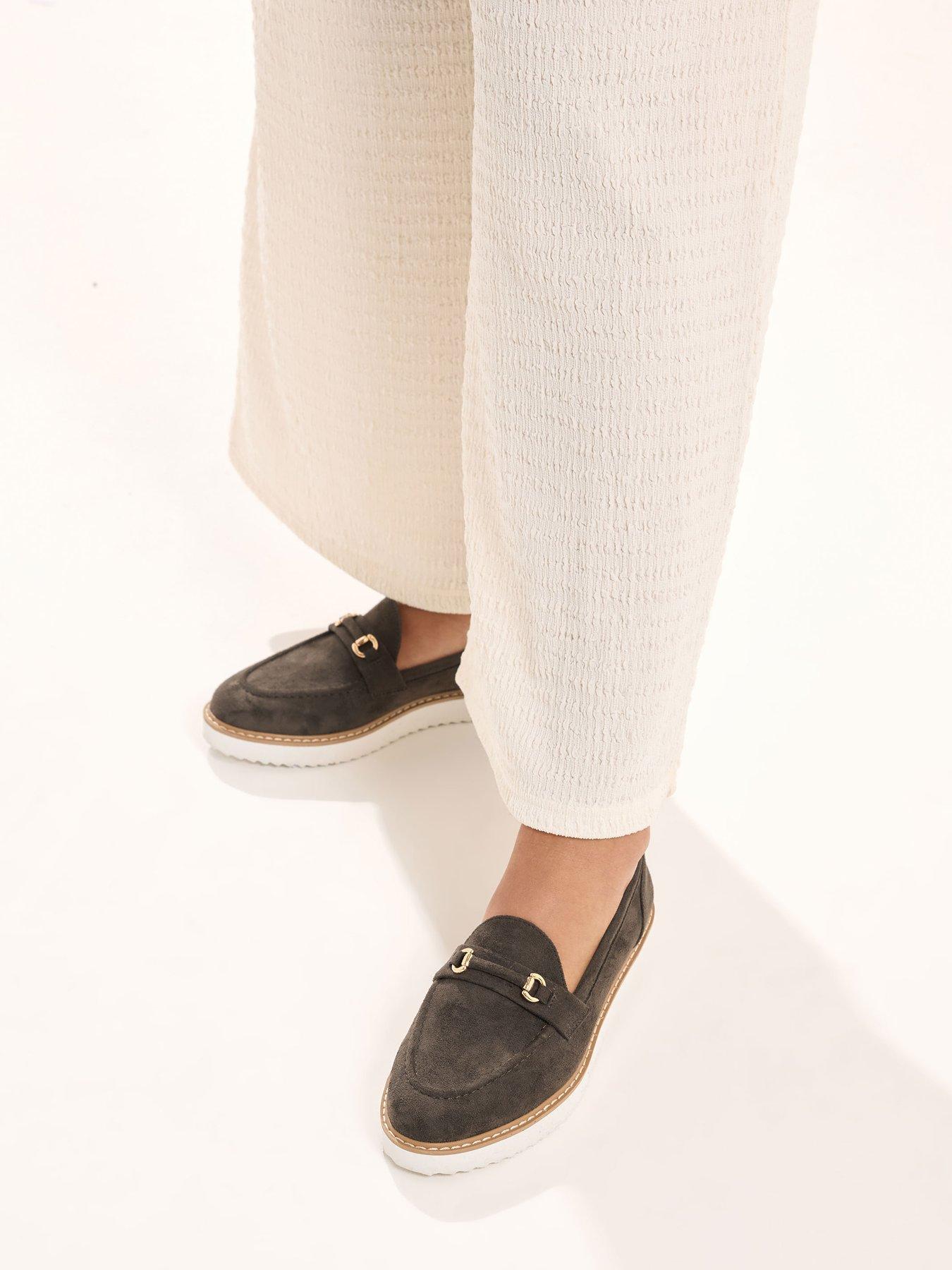  image of yours-curve-wide-fit-snaffle-trim-loafer-brown