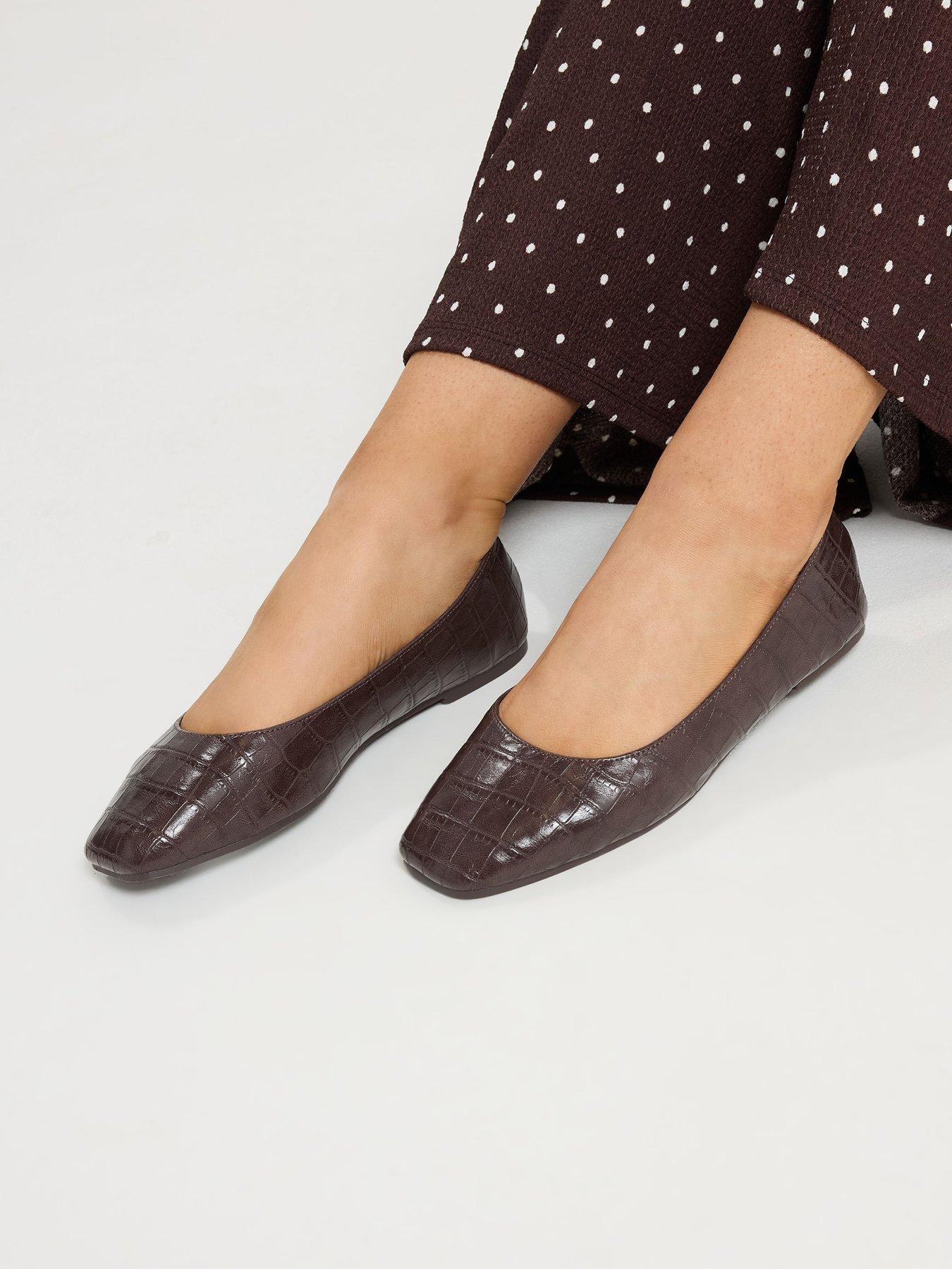 Image 4 of 4 of Yours Extra Wide Fit Square Toe Ballet Pump