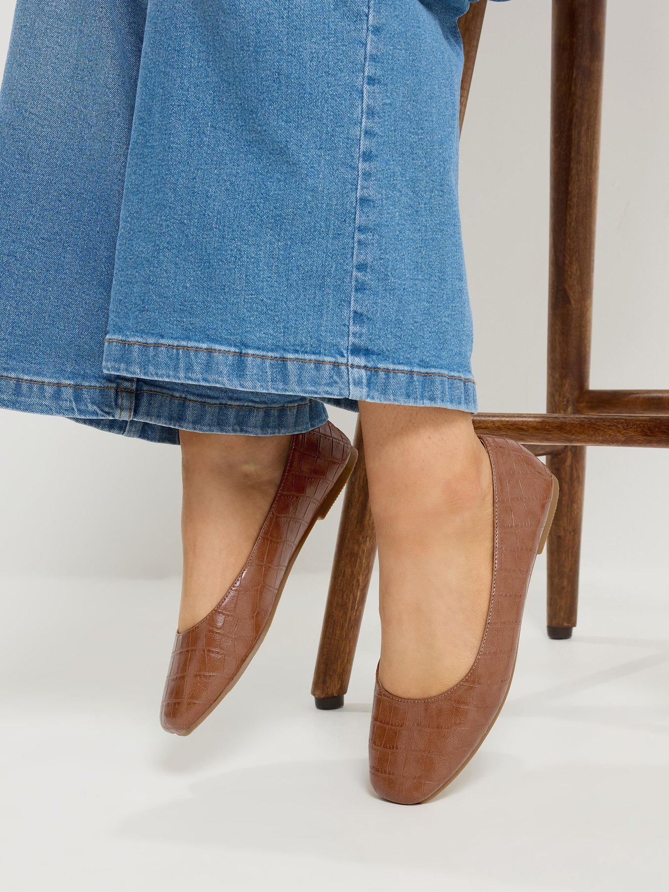 Image 4 of 4 of Yours Extra Wide Fit Square Toe Ballet Pump