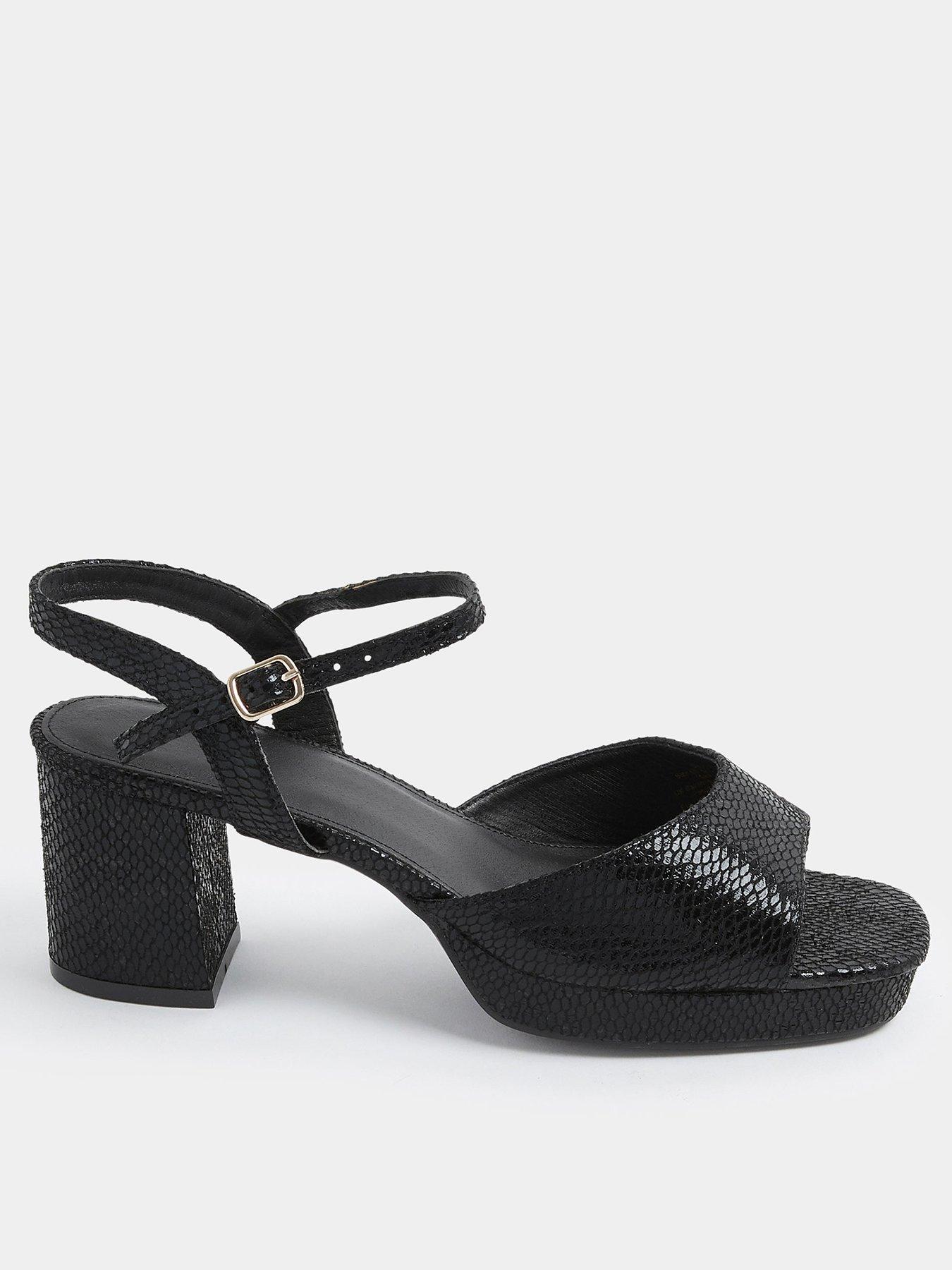 Yours Curve Extra Wide Fit Square Toe Heels
