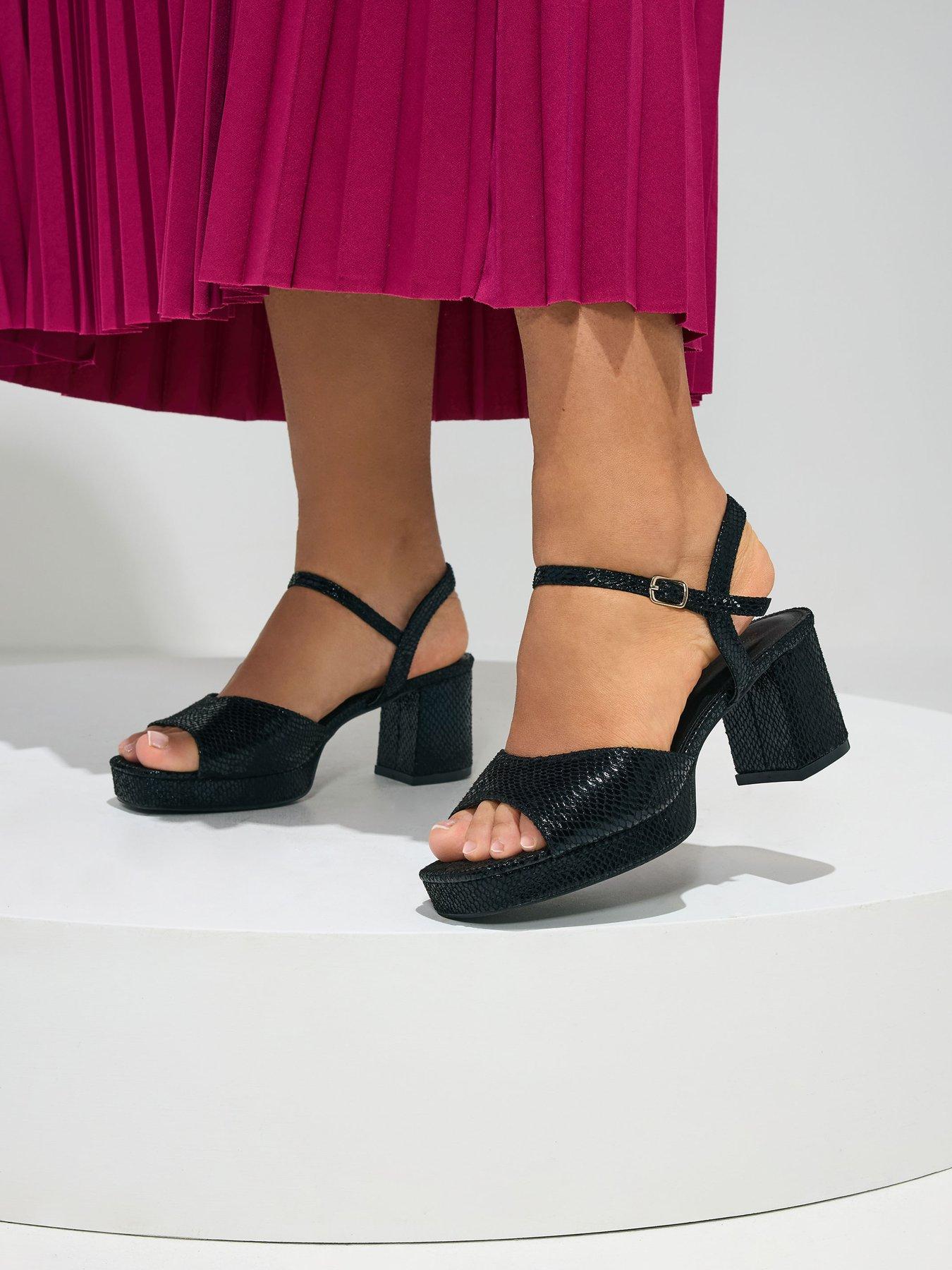 Image 4 of 4 of Yours Curve Extra Wide Fit Square Toe Heels