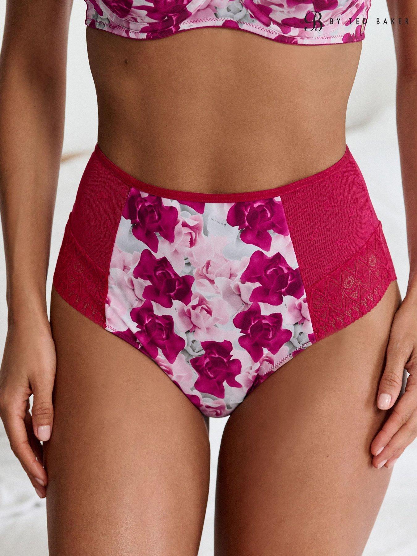 Image 1 of 6 of B By Ted Baker 2 Pack High Waist Briefs - Pink/Floral Print