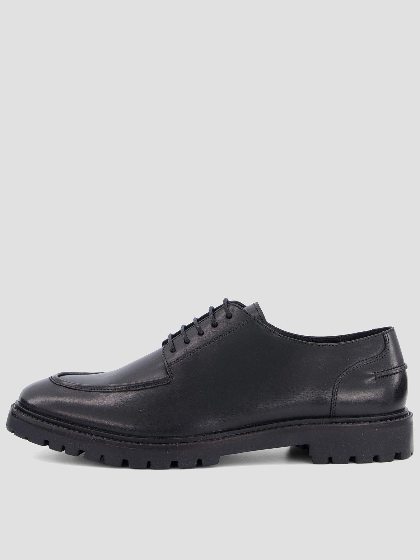 Image 1 of 7 of The Very Collection Mens Leather Apron Toe Chunky Sole Derby Shoes - Black