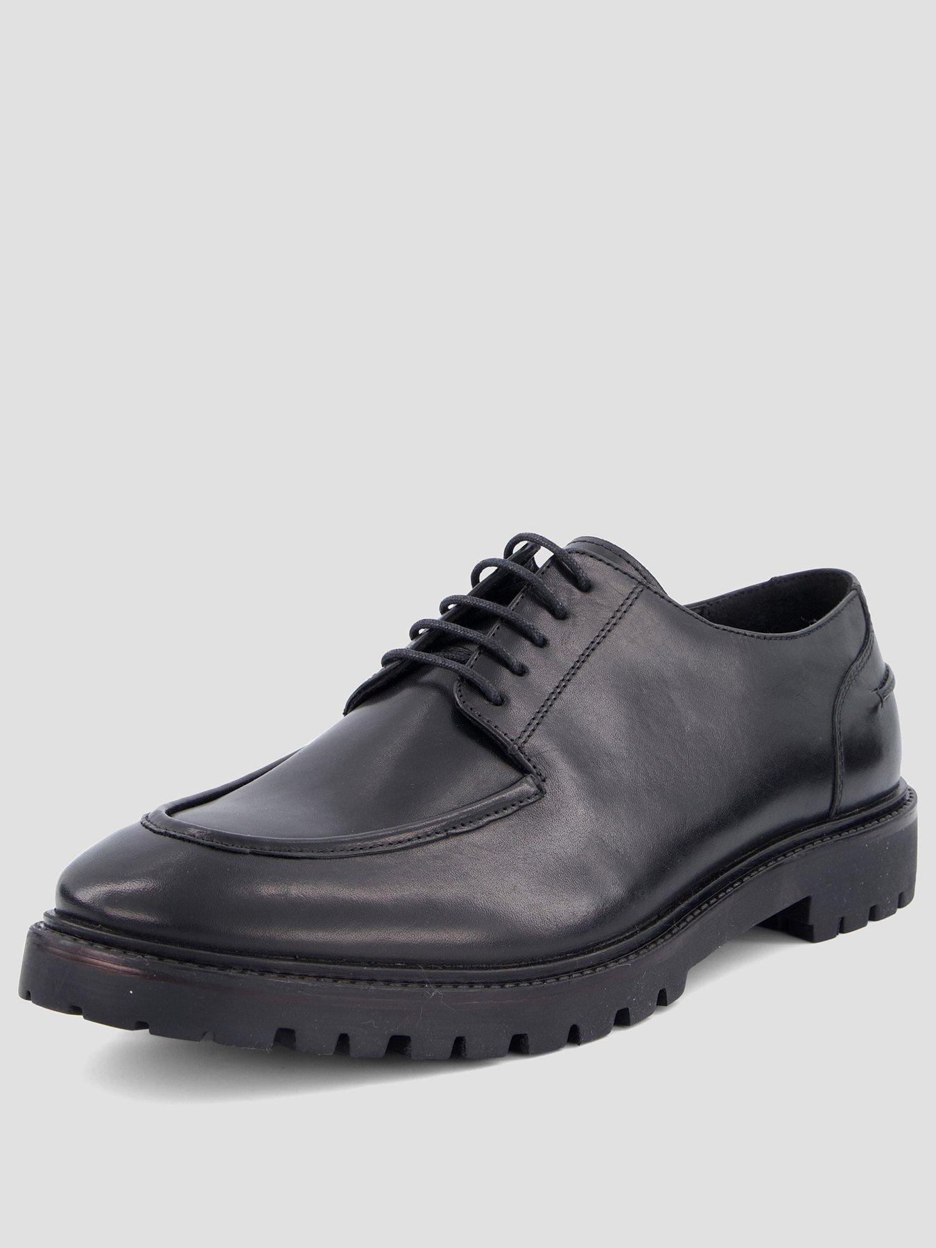 Image 2 of 7 of The Very Collection Mens Leather Apron Toe Chunky Sole Derby Shoes - Black