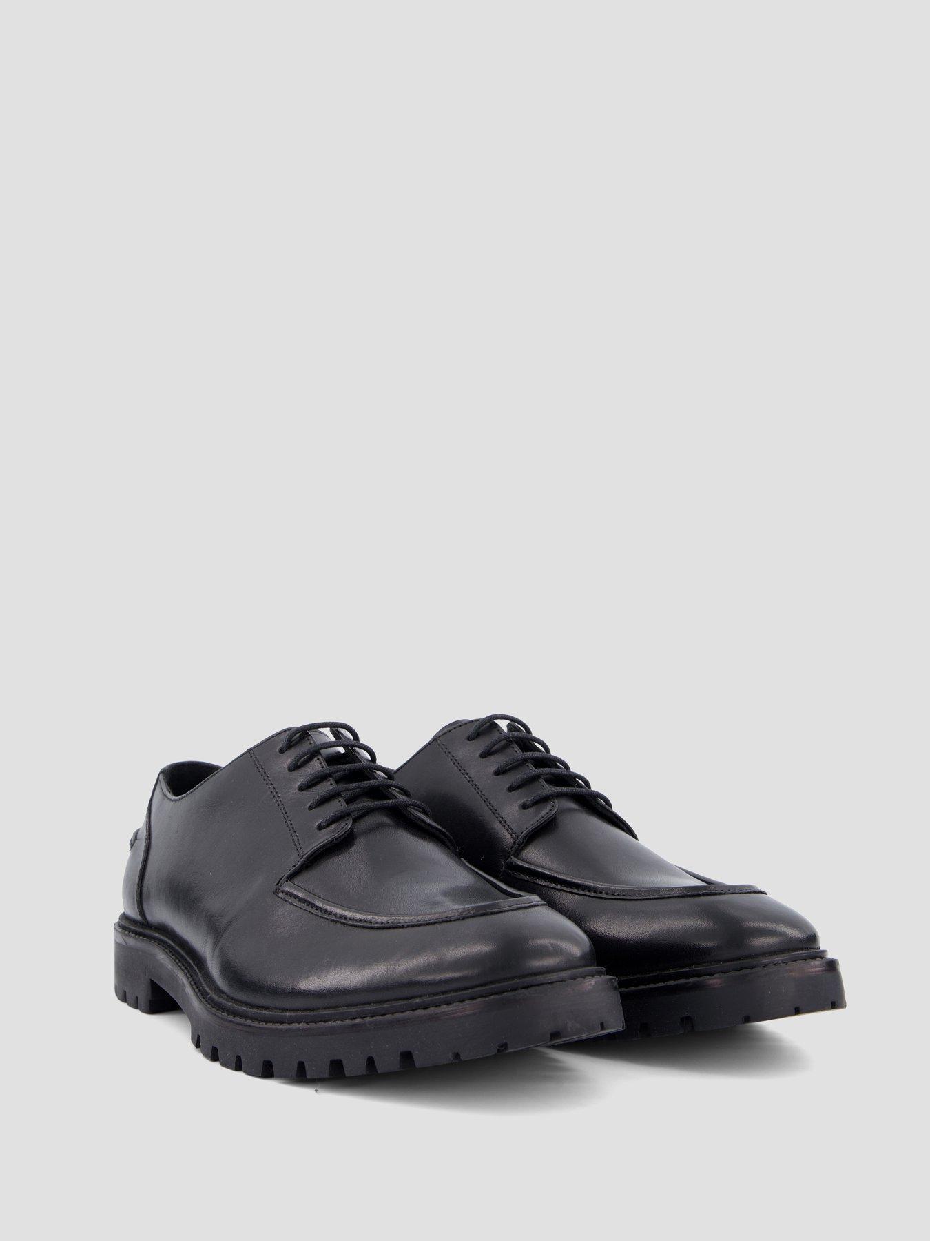 Image 6 of 7 of The Very Collection Mens Leather Apron Toe Chunky Sole Derby Shoes - Black