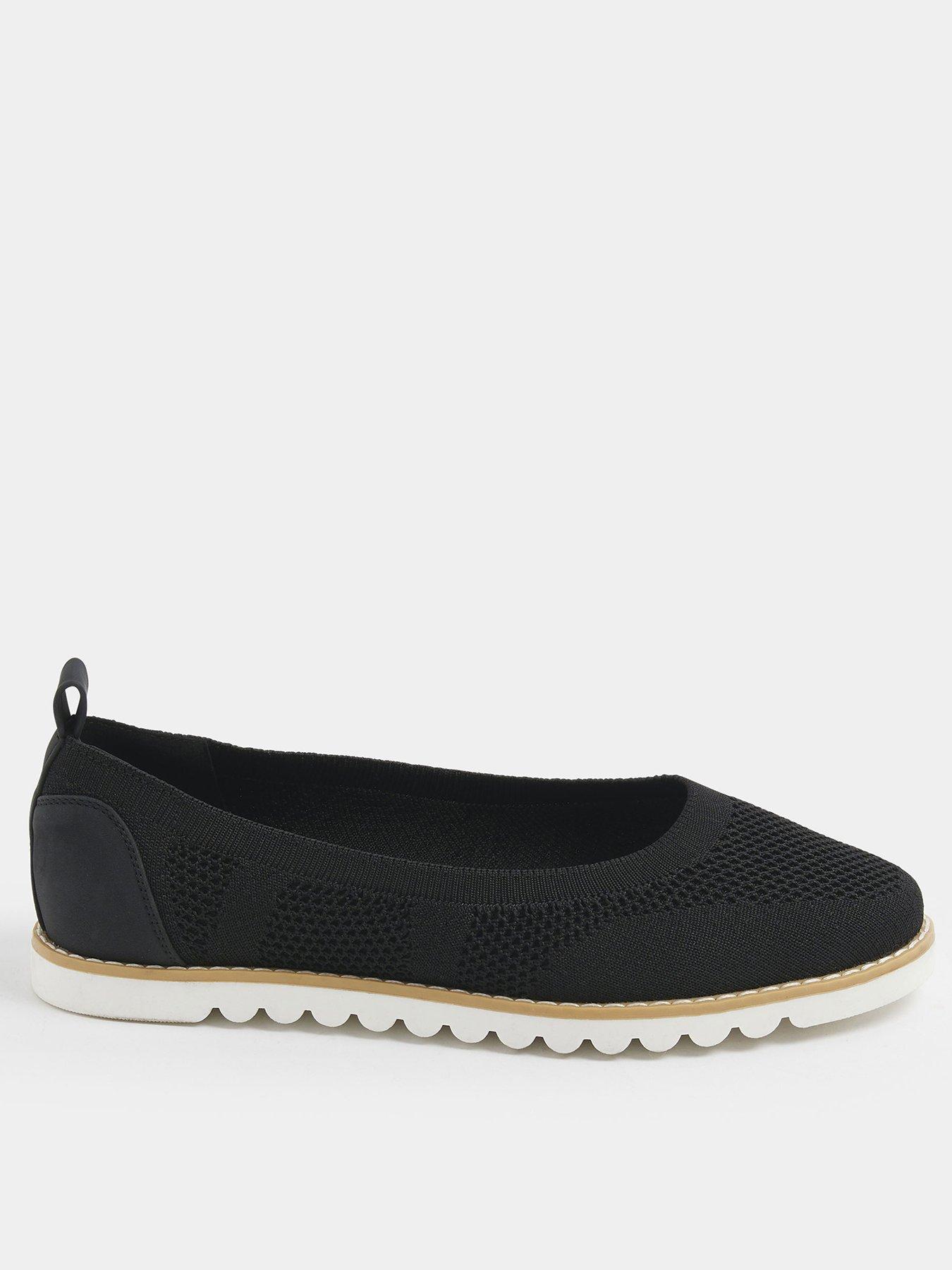 front image of yours-extra-wide-fit-knitted-ballet-pump