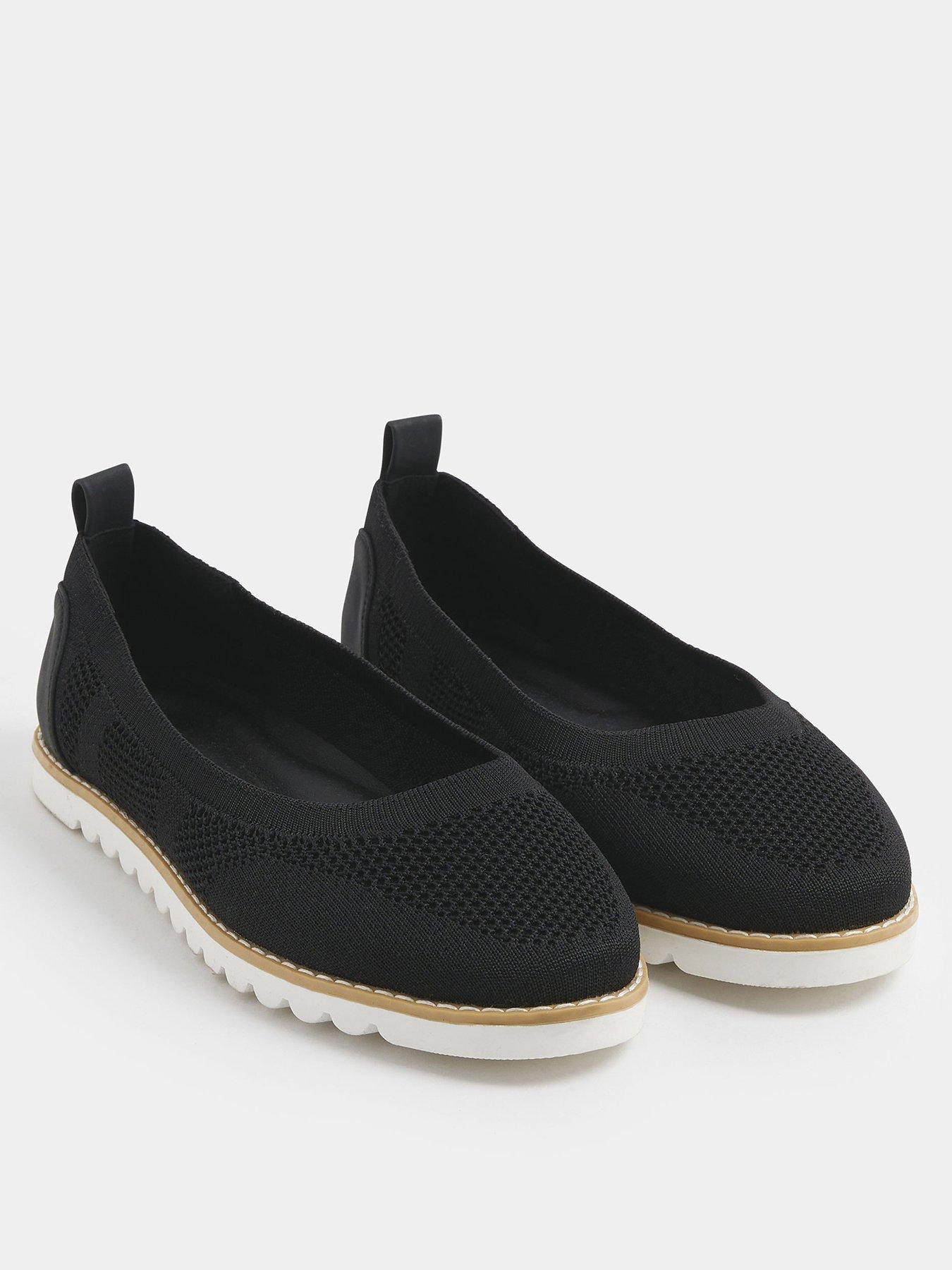 stillFront image of yours-extra-wide-fit-knitted-ballet-pump