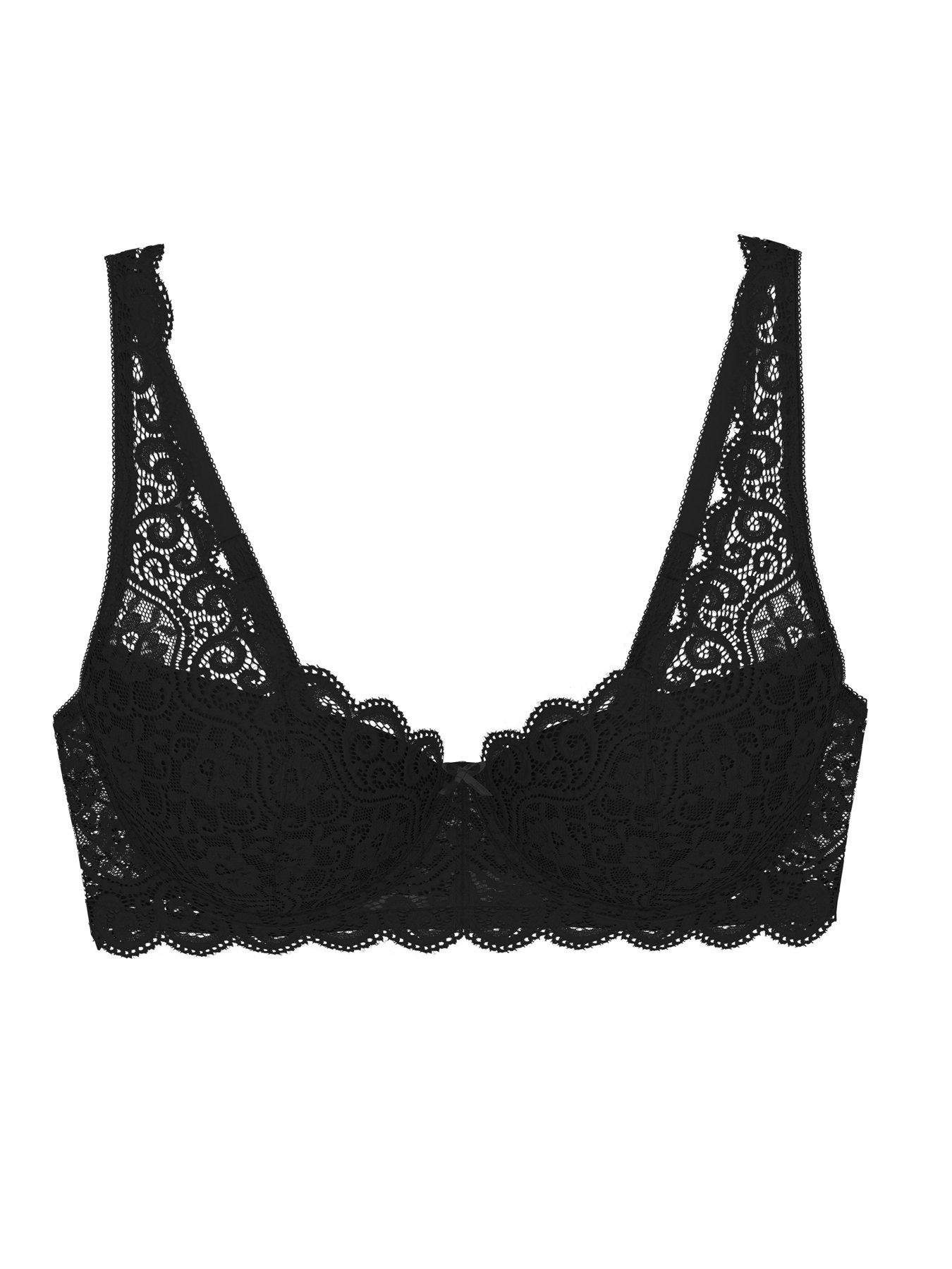  image of triumph-amourette-wired-half-padded-bra-black