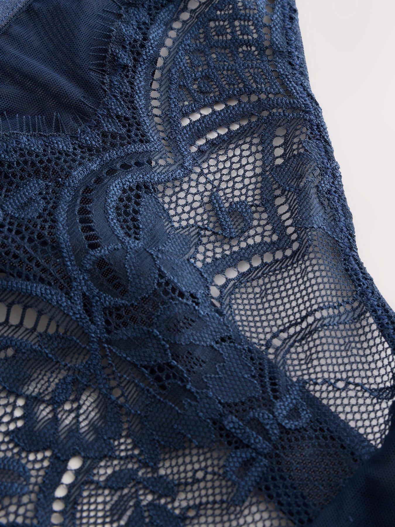  image of b-by-ted-baker-lace-thong-blue
