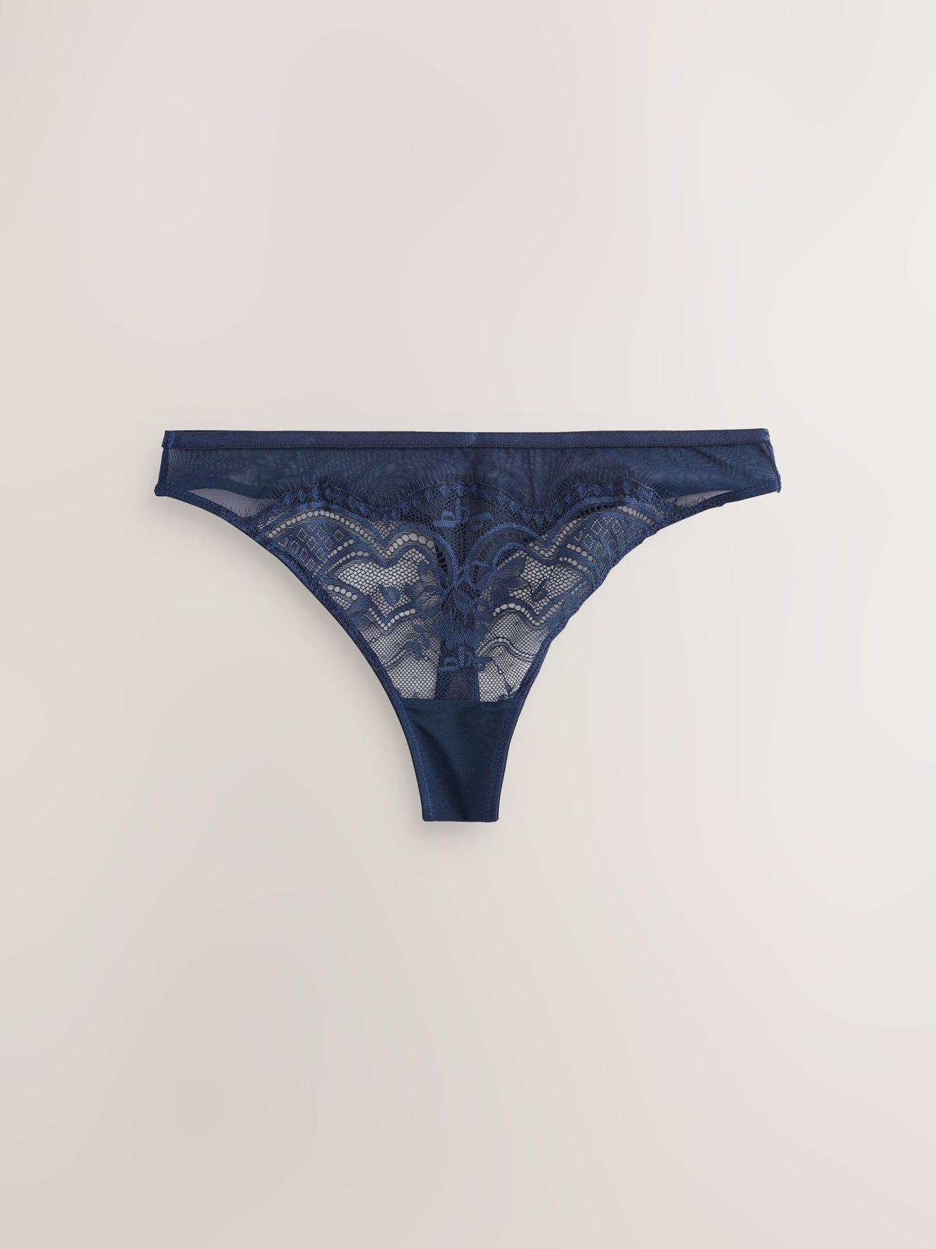  image of b-by-ted-baker-lace-thong-blue