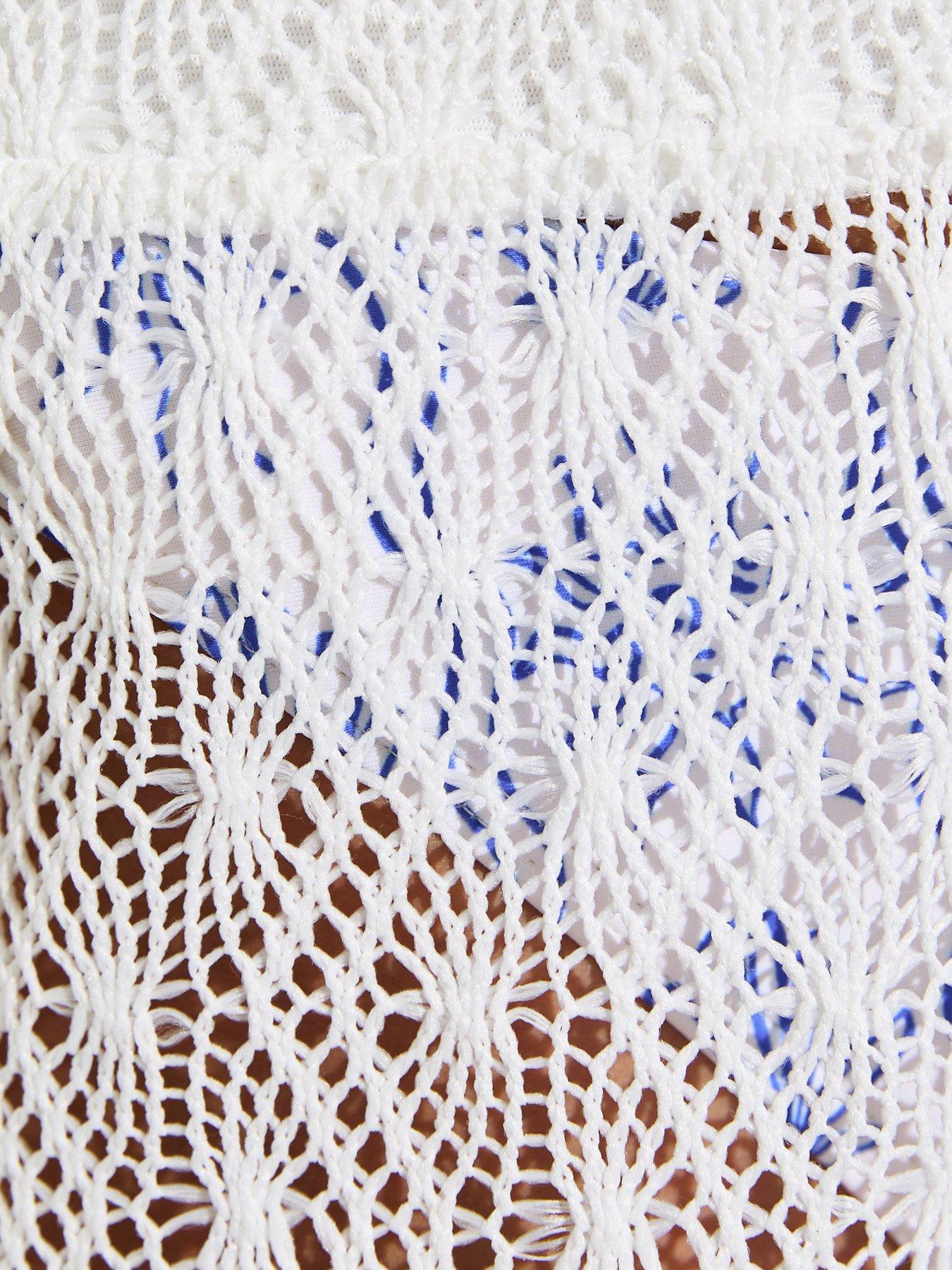 Image 5 of 6 of New Look Crochet Beach Trousers - White