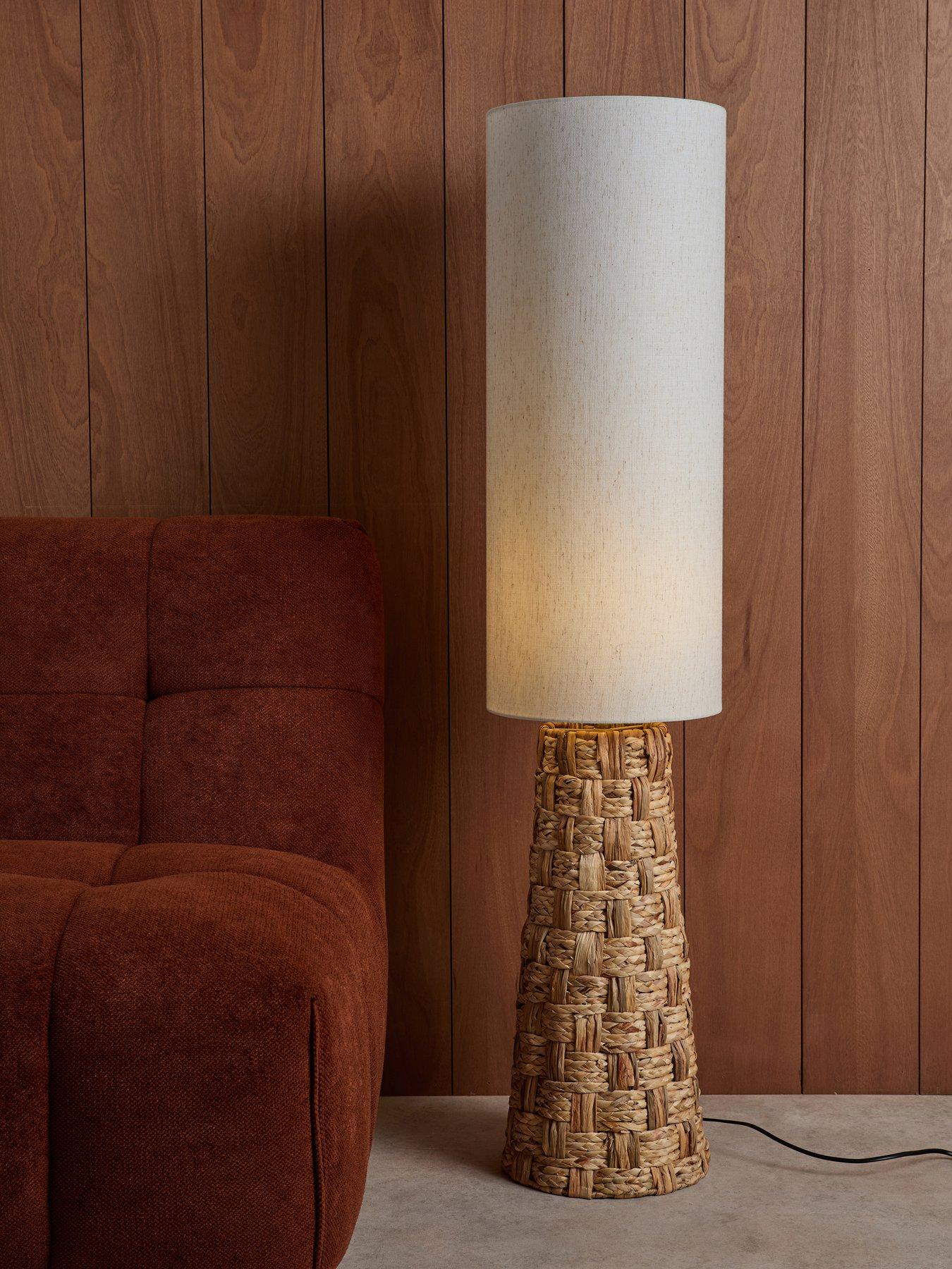 The Very Collection Seagrass Check Woven Floor Lamp
