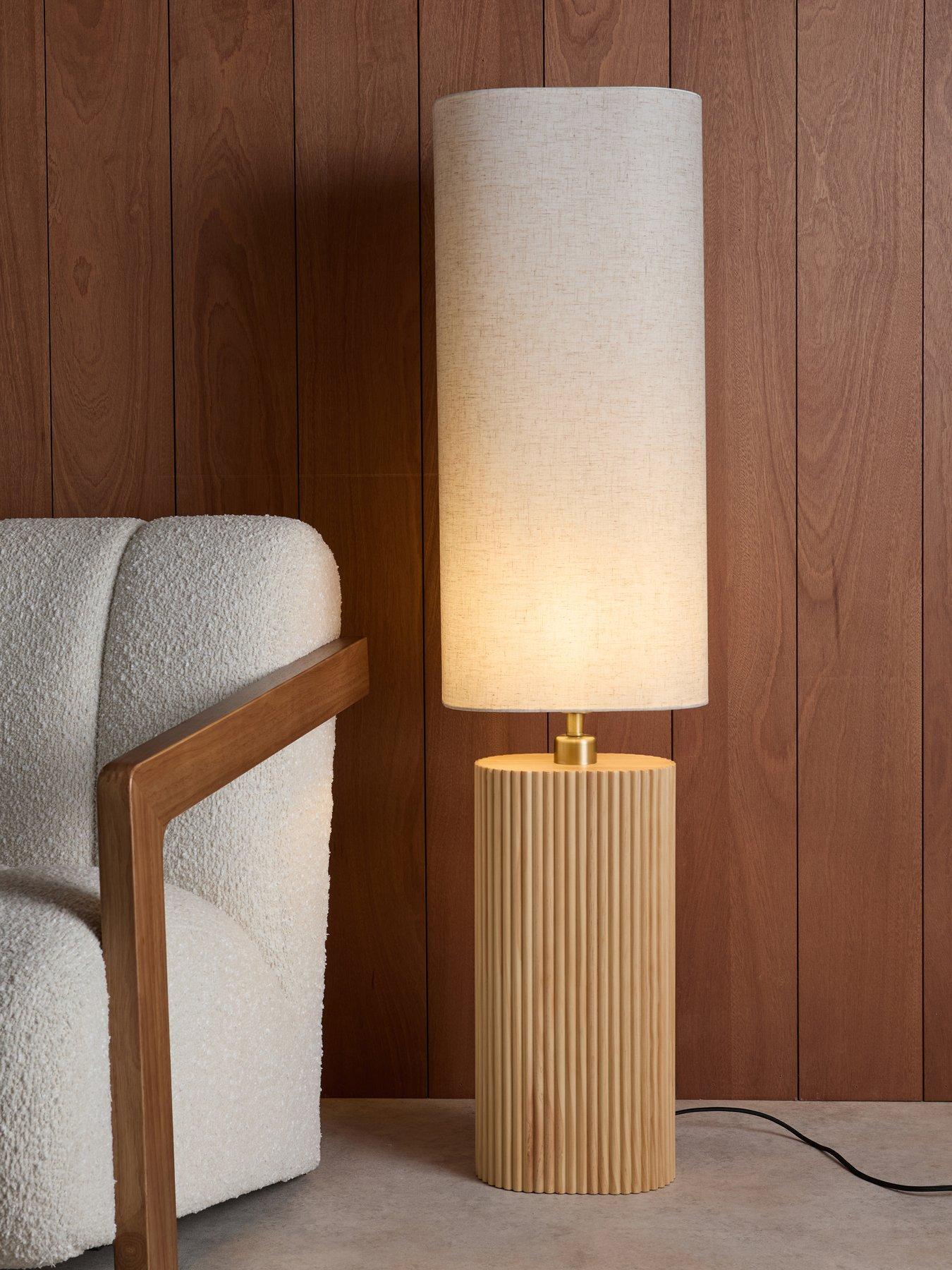 Image 1 of 8 of The Very Collection Wooden Base Floor Lamp