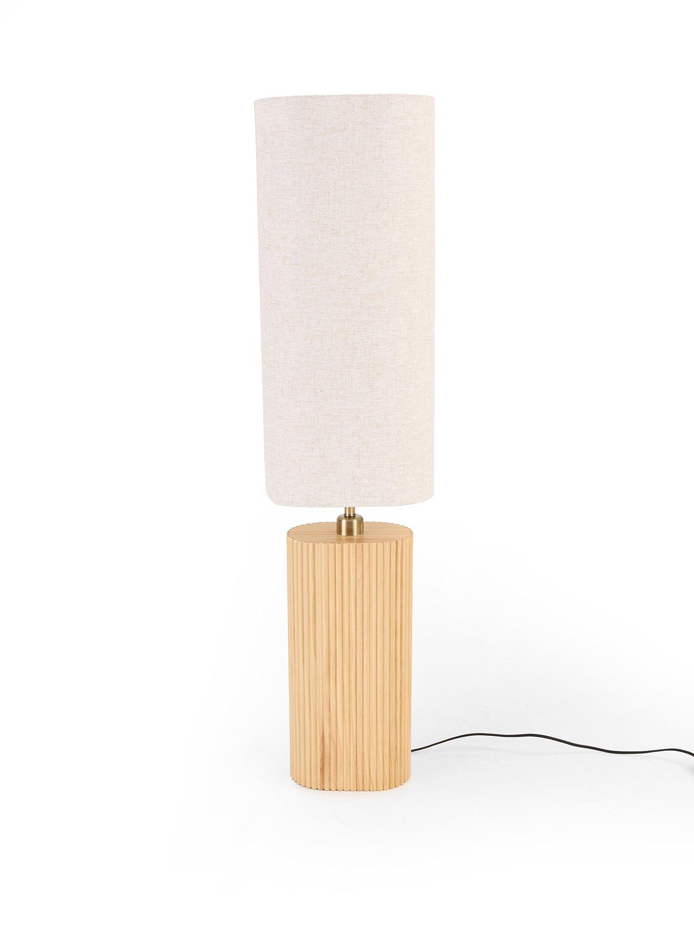 Image 2 of 8 of The Very Collection Wooden Base Floor Lamp