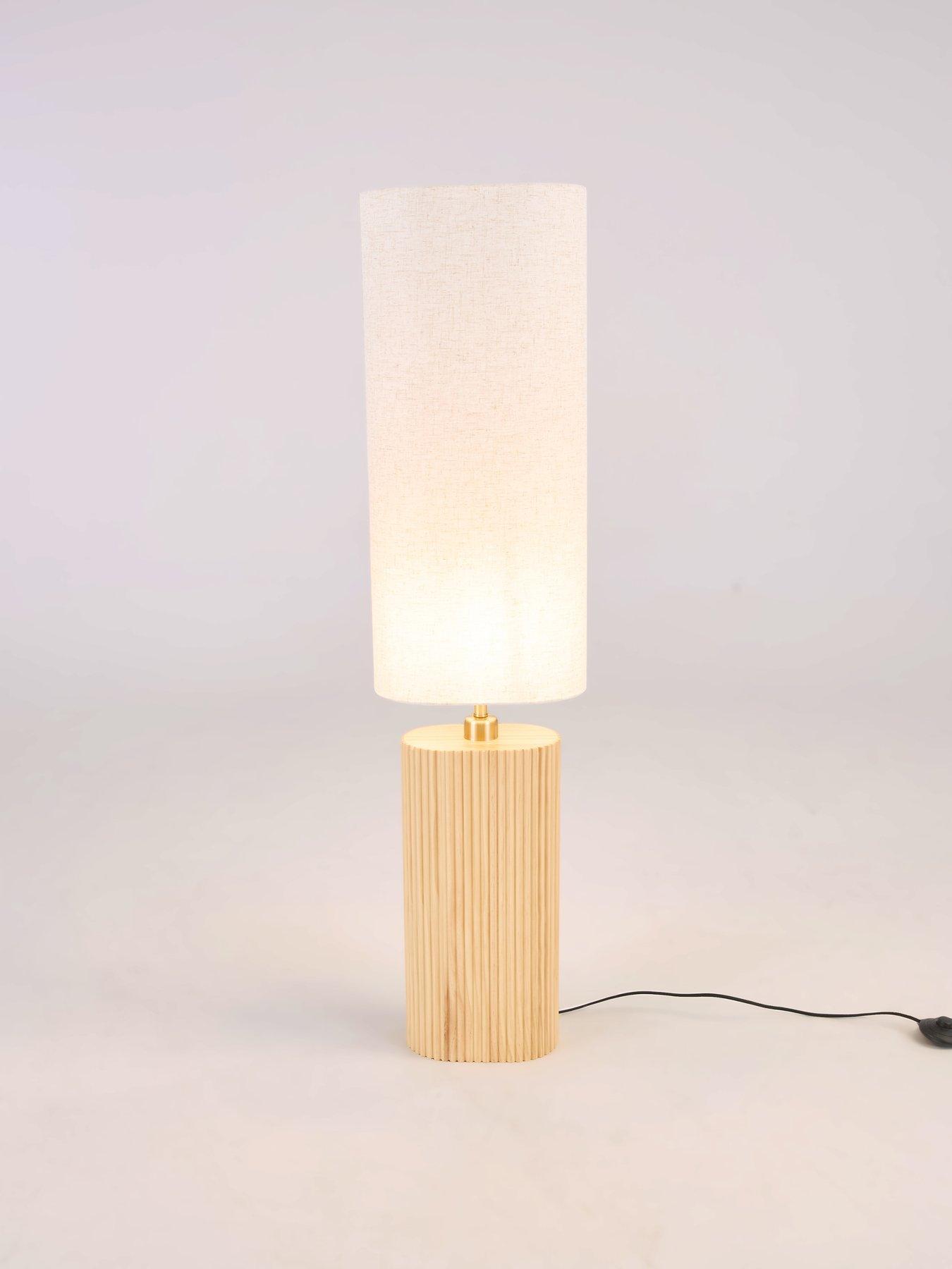 Image 3 of 8 of The Very Collection Wooden Base Floor Lamp