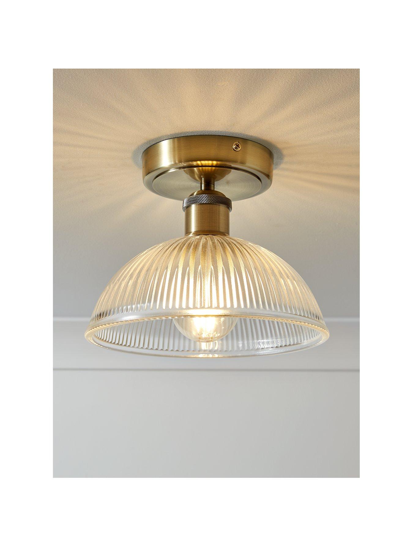 Image 2 of 6 of The Very Collection Ribbed Glass Flush Ceiling Light