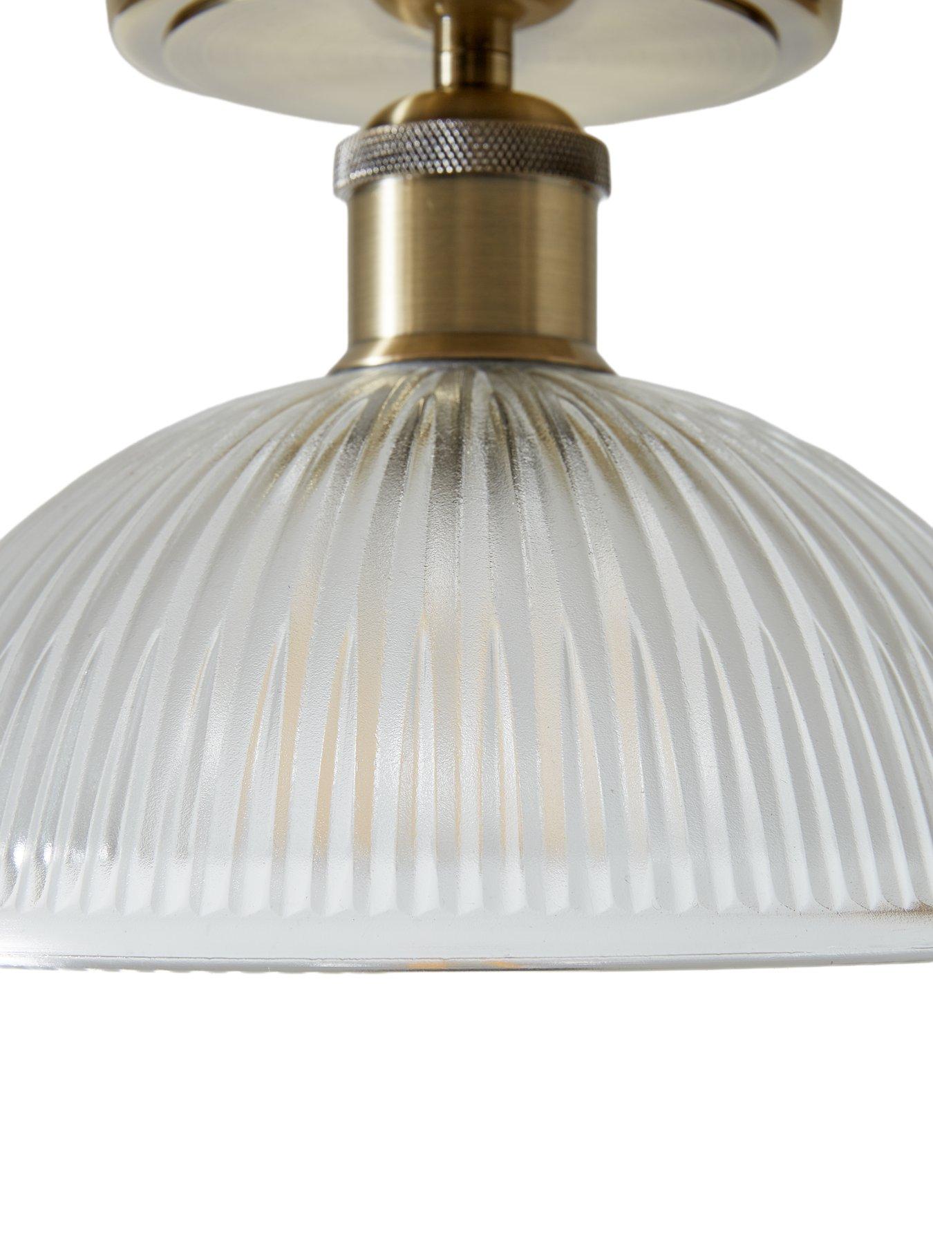 Image 5 of 6 of The Very Collection Ribbed Glass Flush Ceiling Light