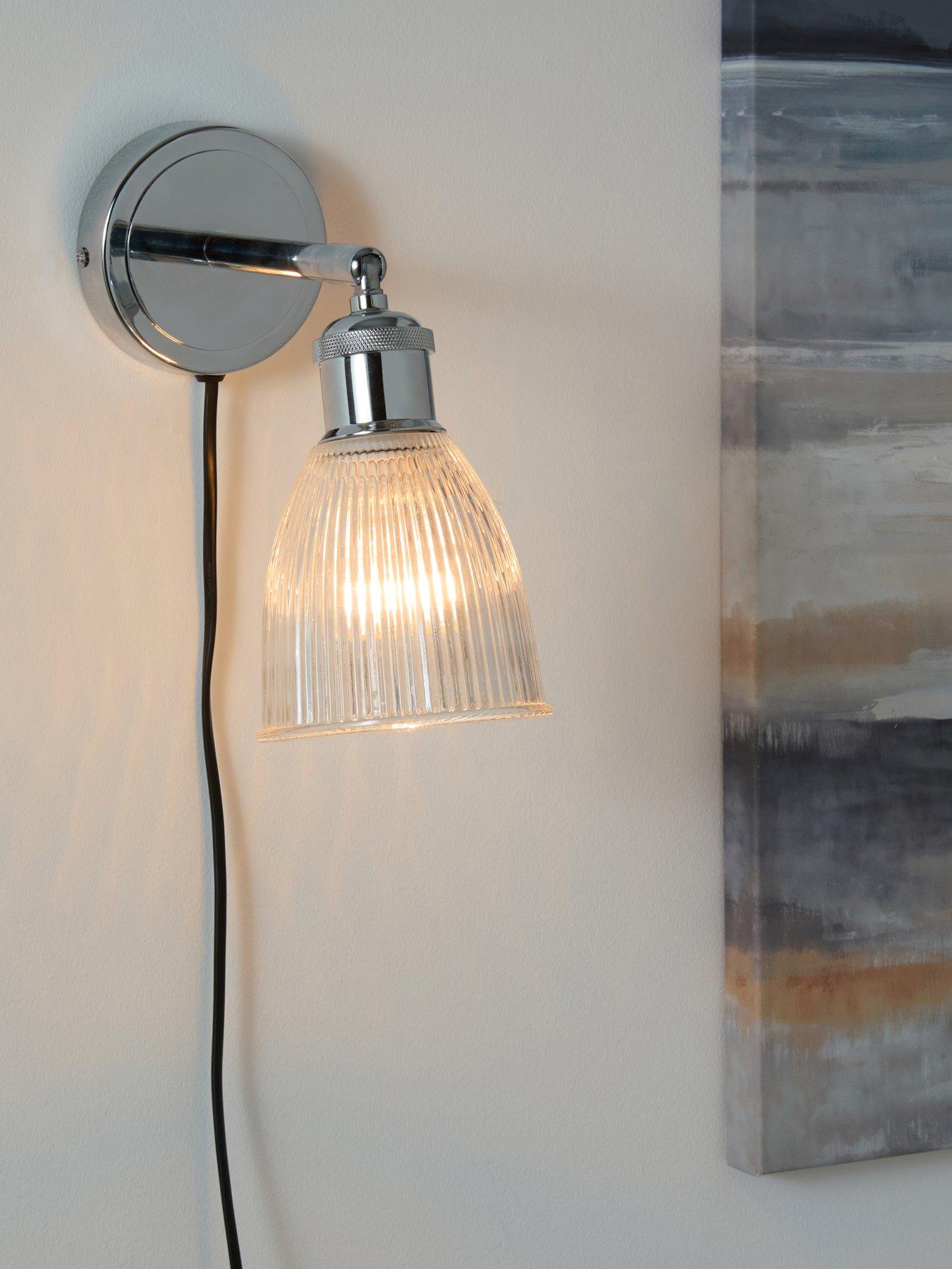 The Very Collection Ribbed Glass Plug In Wall Light