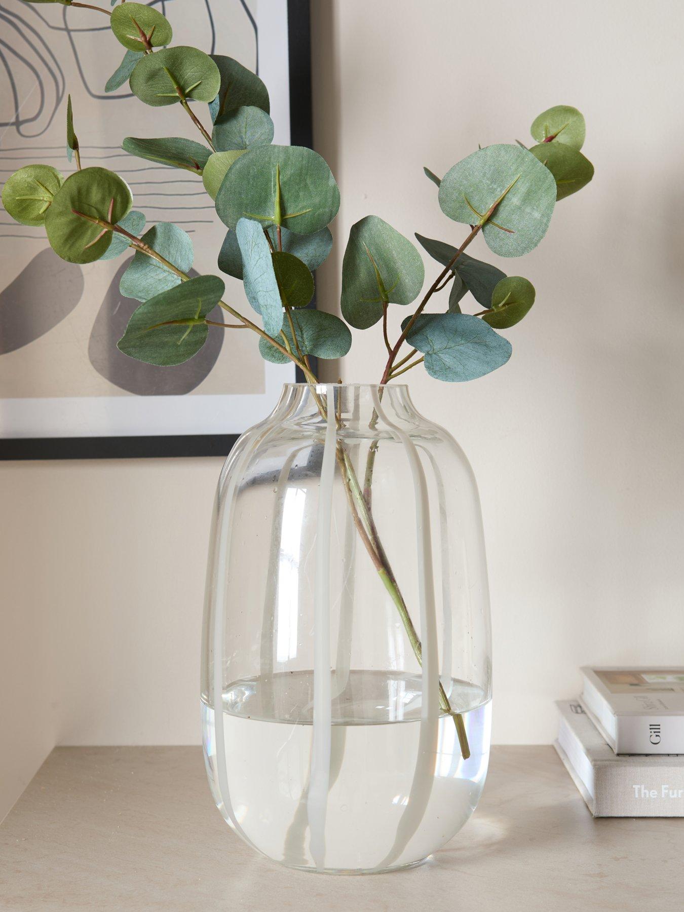 Image 1 of 7 of The Very Collection Clear Pill Vase With Grey Stripes