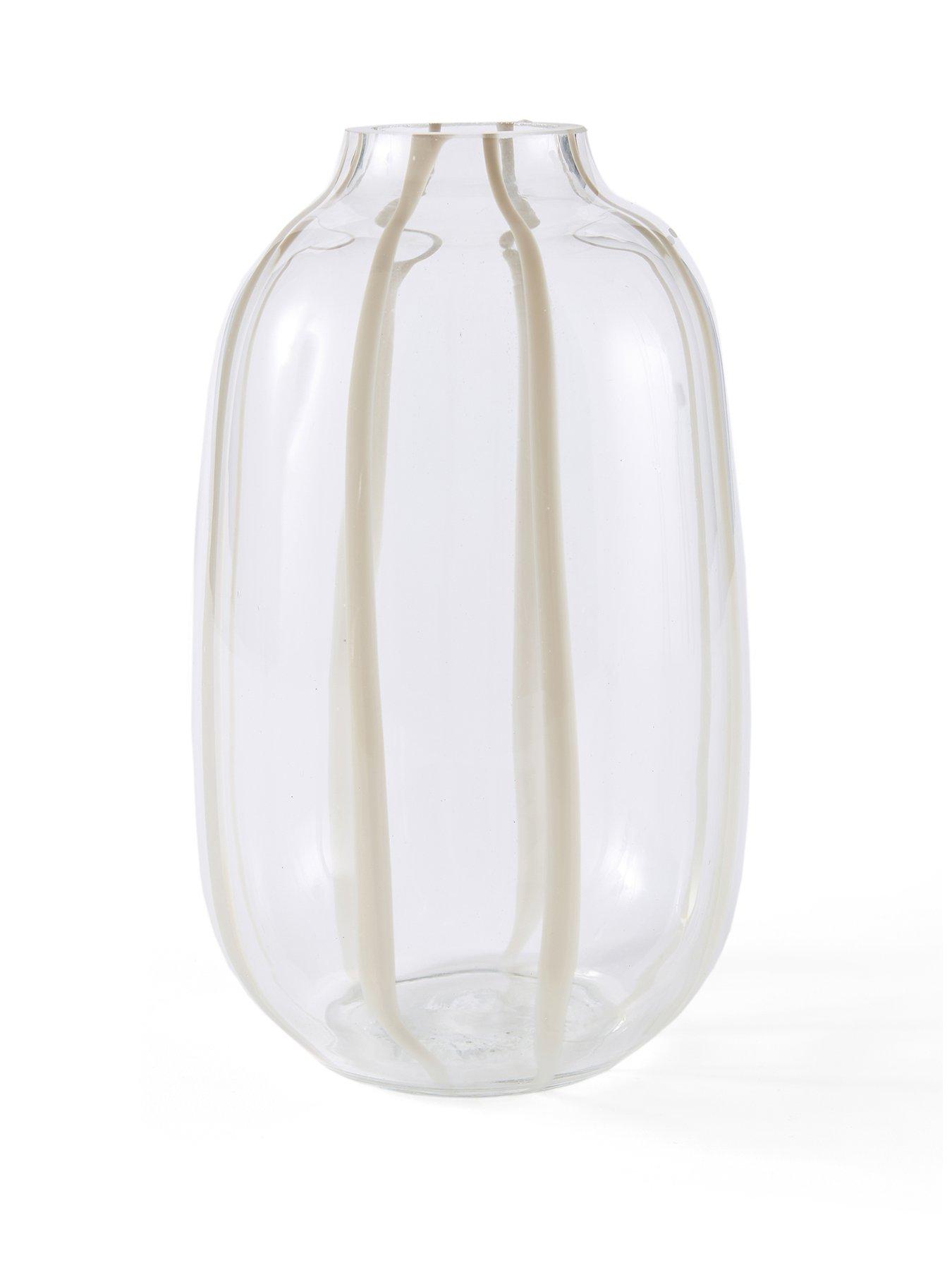 Image 2 of 7 of The Very Collection Clear Pill Vase With Grey Stripes