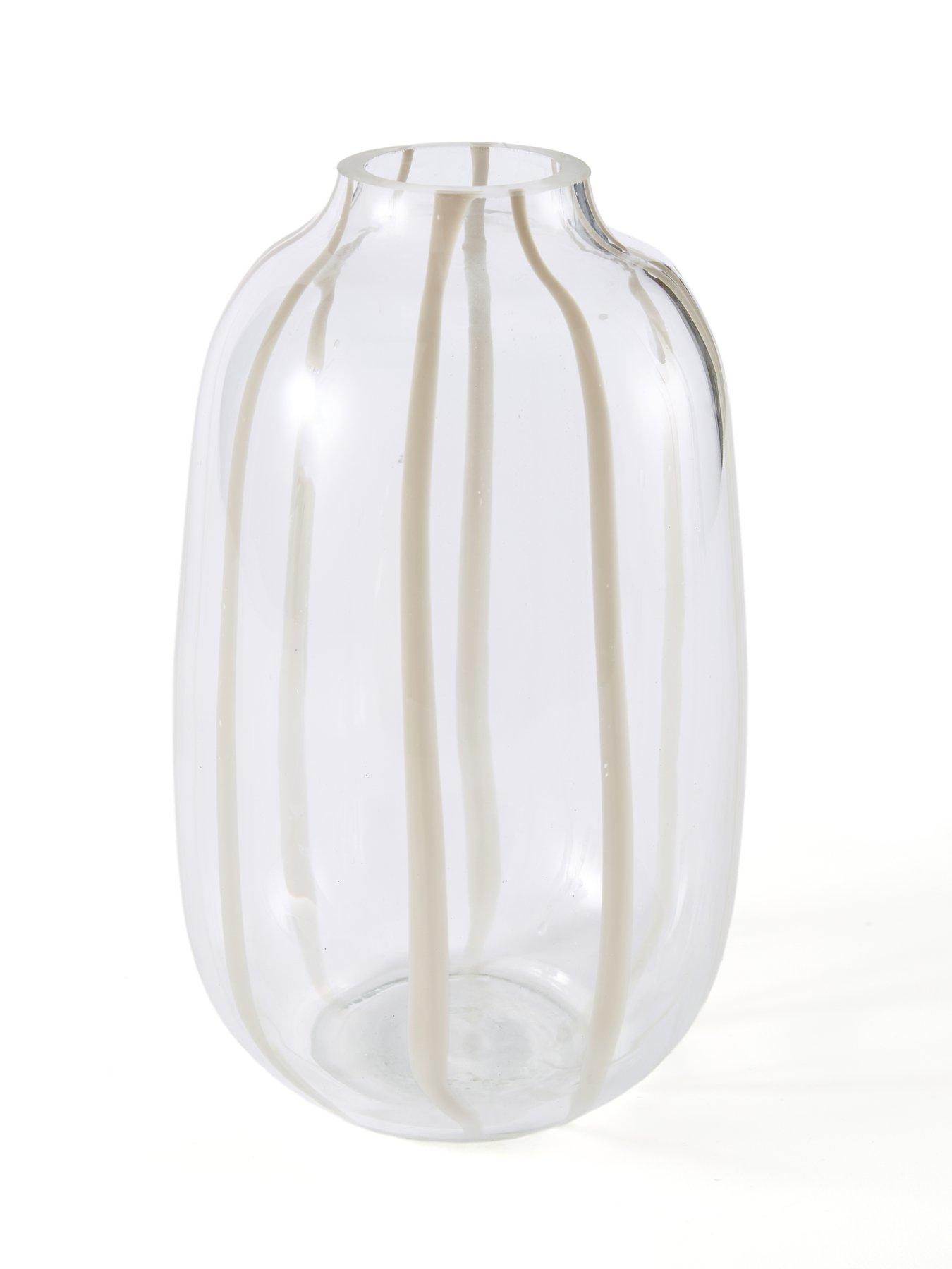 Image 3 of 7 of The Very Collection Clear Pill Vase With Grey Stripes