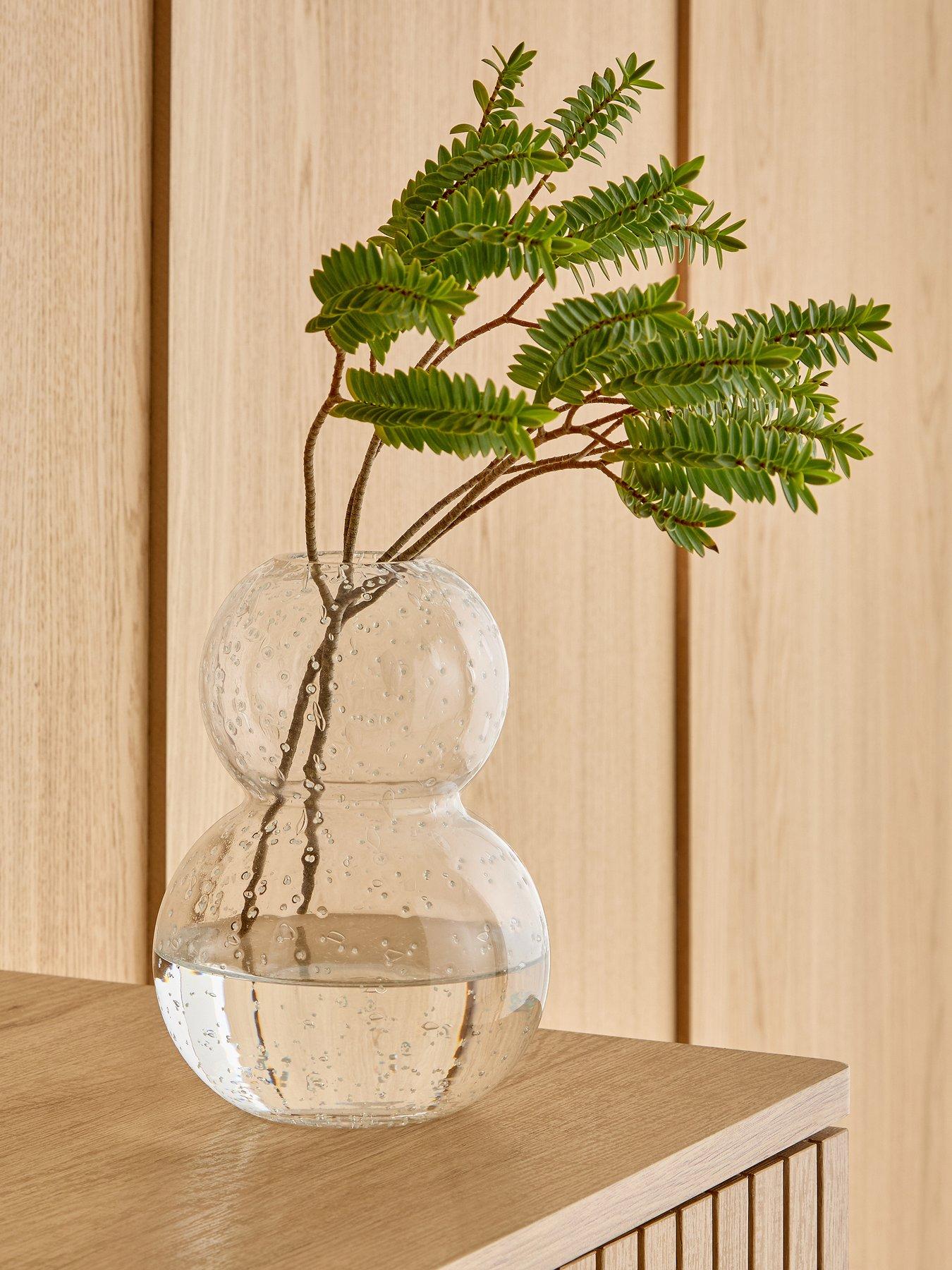 The Very Collection Clear Bubble Glass Vase - Clear
