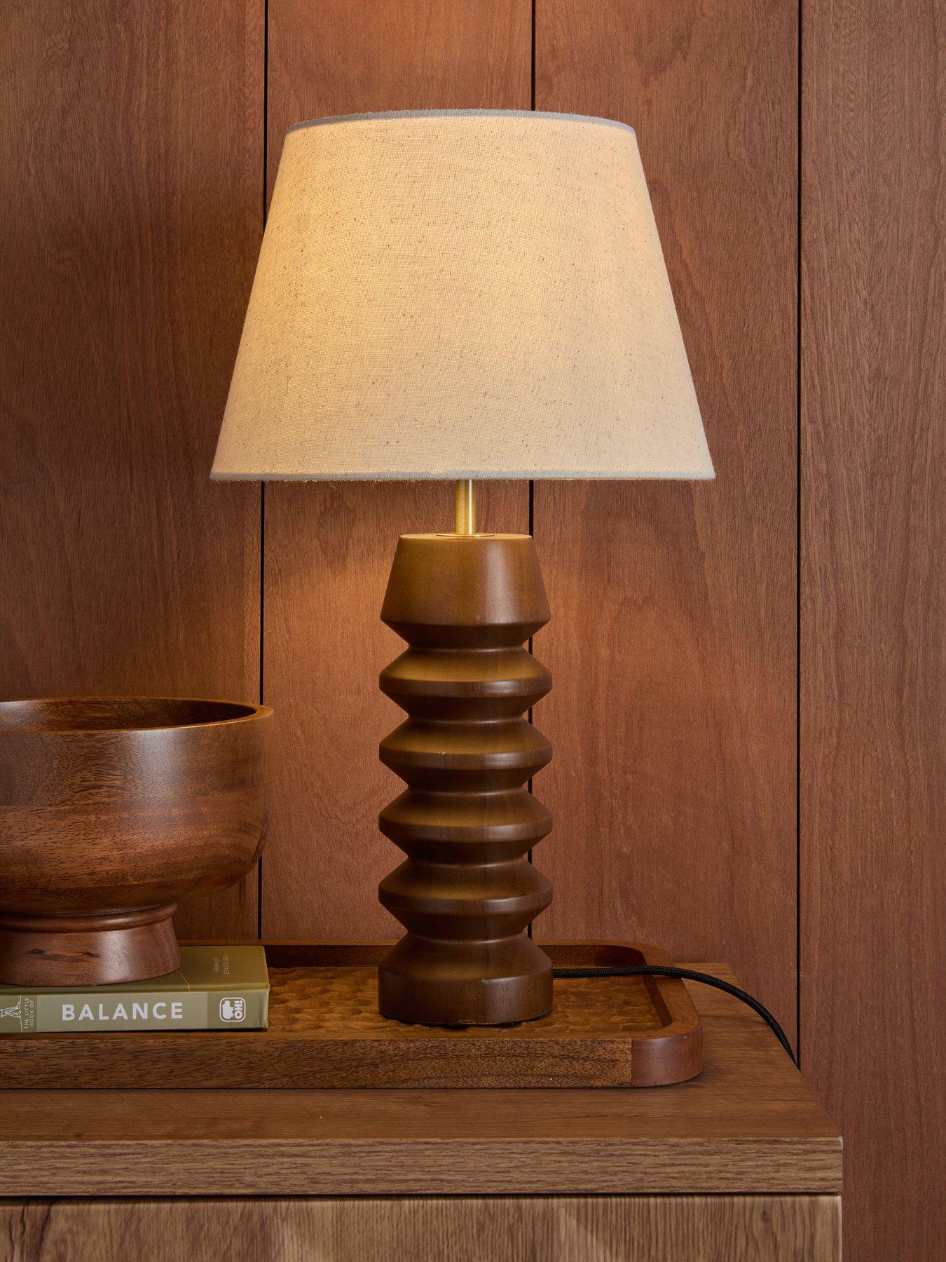 Image 1 of 8 of The Very Collection Wooden Stacked Table Lamp