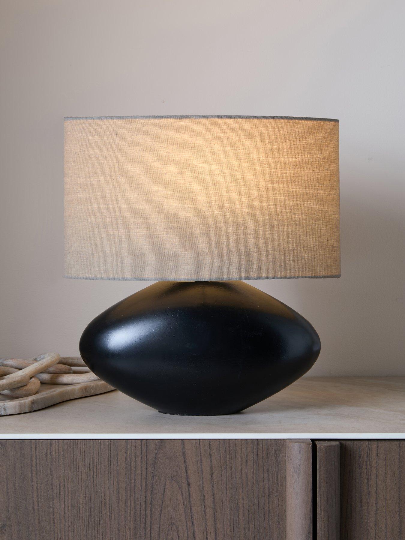 Michelle Keegan Home Pebble Base Wooden Table Lamp - Pine Wood