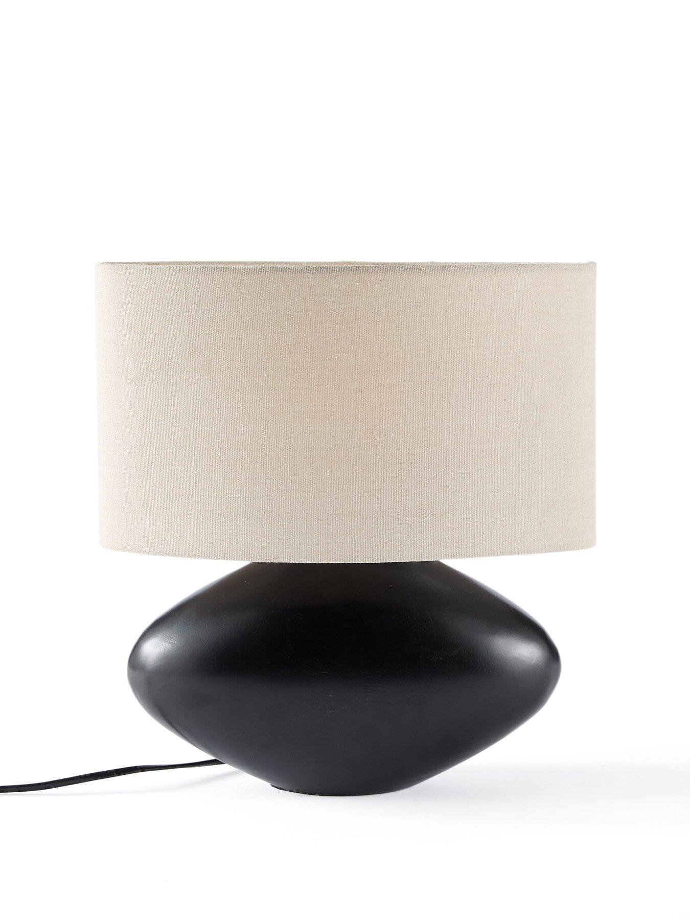 Image 2 of 8 of Michelle Keegan Home Pebble Base Wooden Table Lamp - Pine Wood