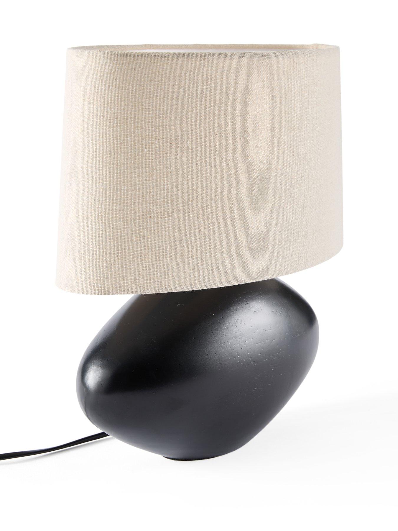 Image 4 of 8 of Michelle Keegan Home Pebble Base Wooden Table Lamp - Pine Wood