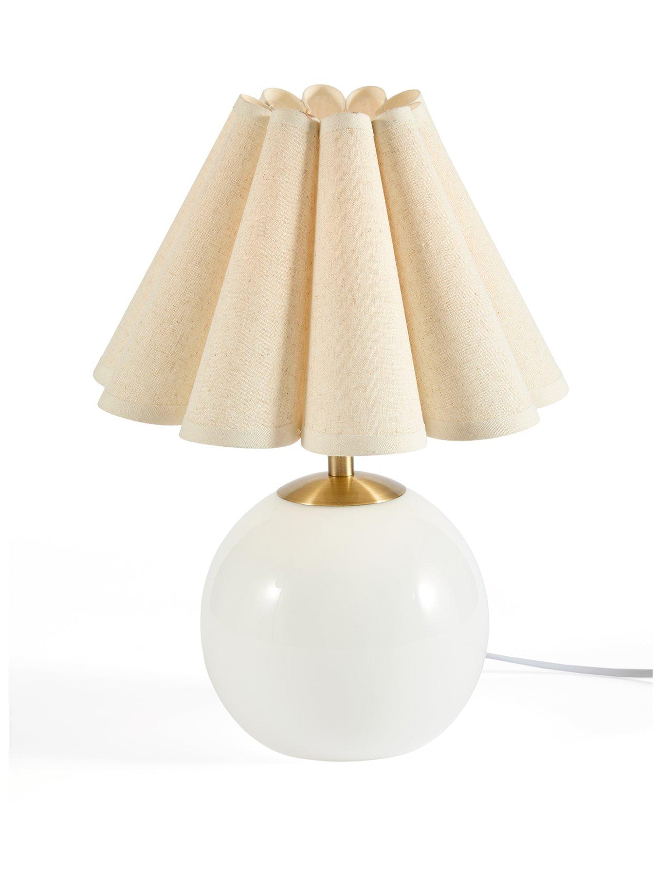 Image 2 of 7 of The Very Collection Scalloped Shade Table Lamp With Glass Base