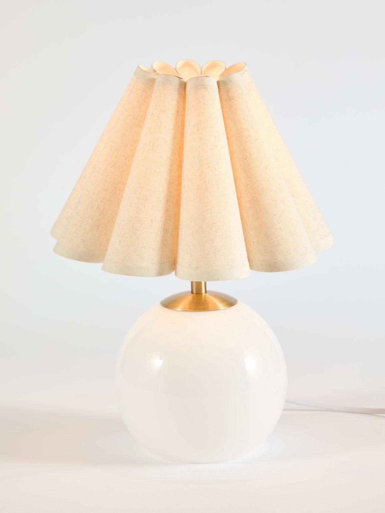 Image 3 of 7 of The Very Collection Scalloped Shade Table Lamp With Glass Base