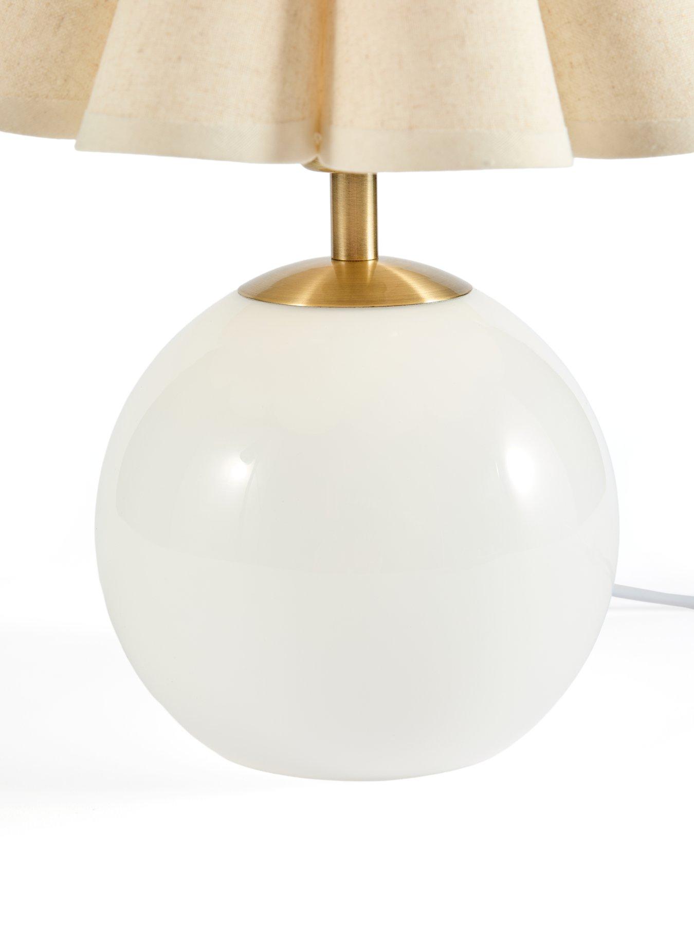 Image 4 of 7 of The Very Collection Scalloped Shade Table Lamp With Glass Base