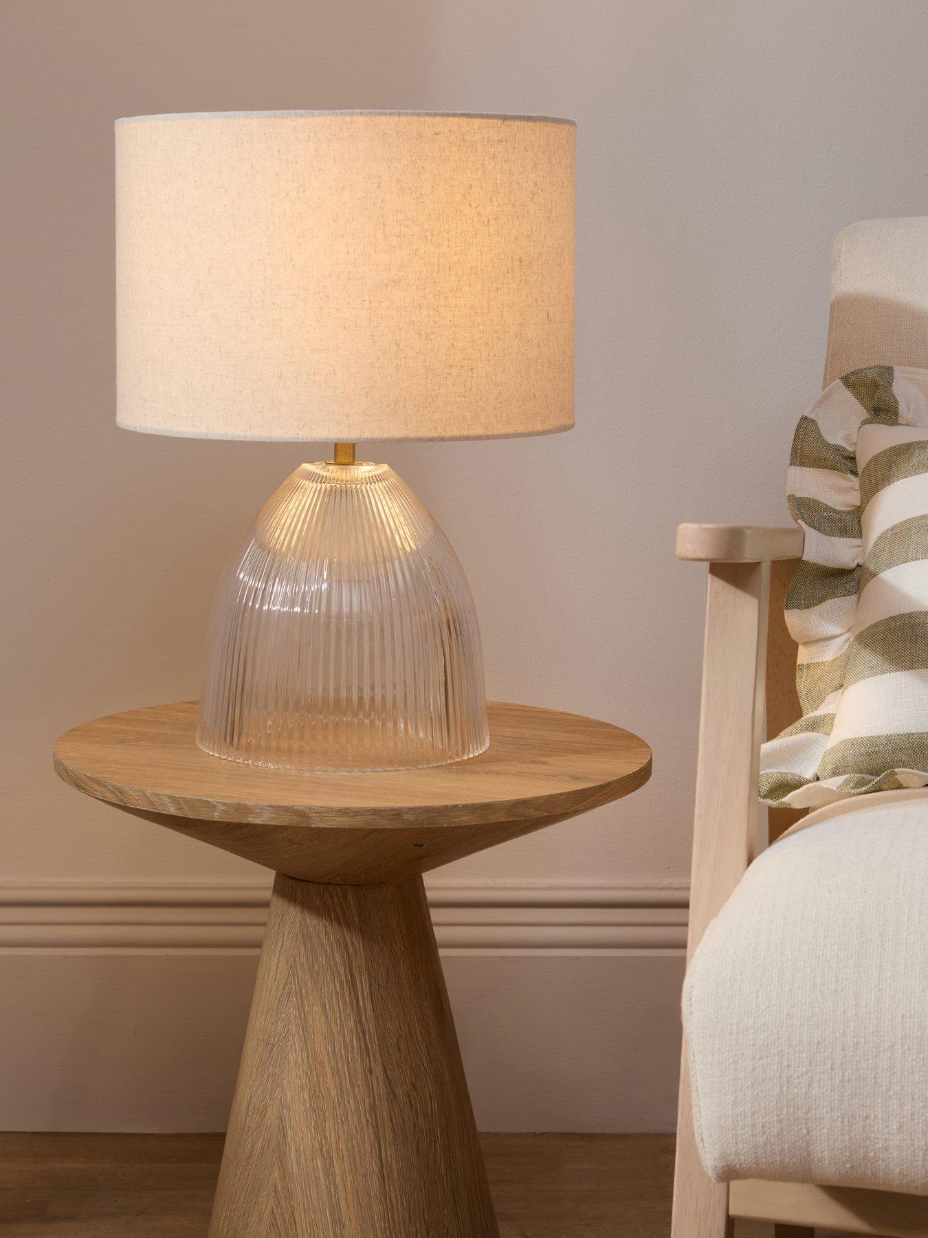 The Very Collection Ribbed Glass Table Lamp