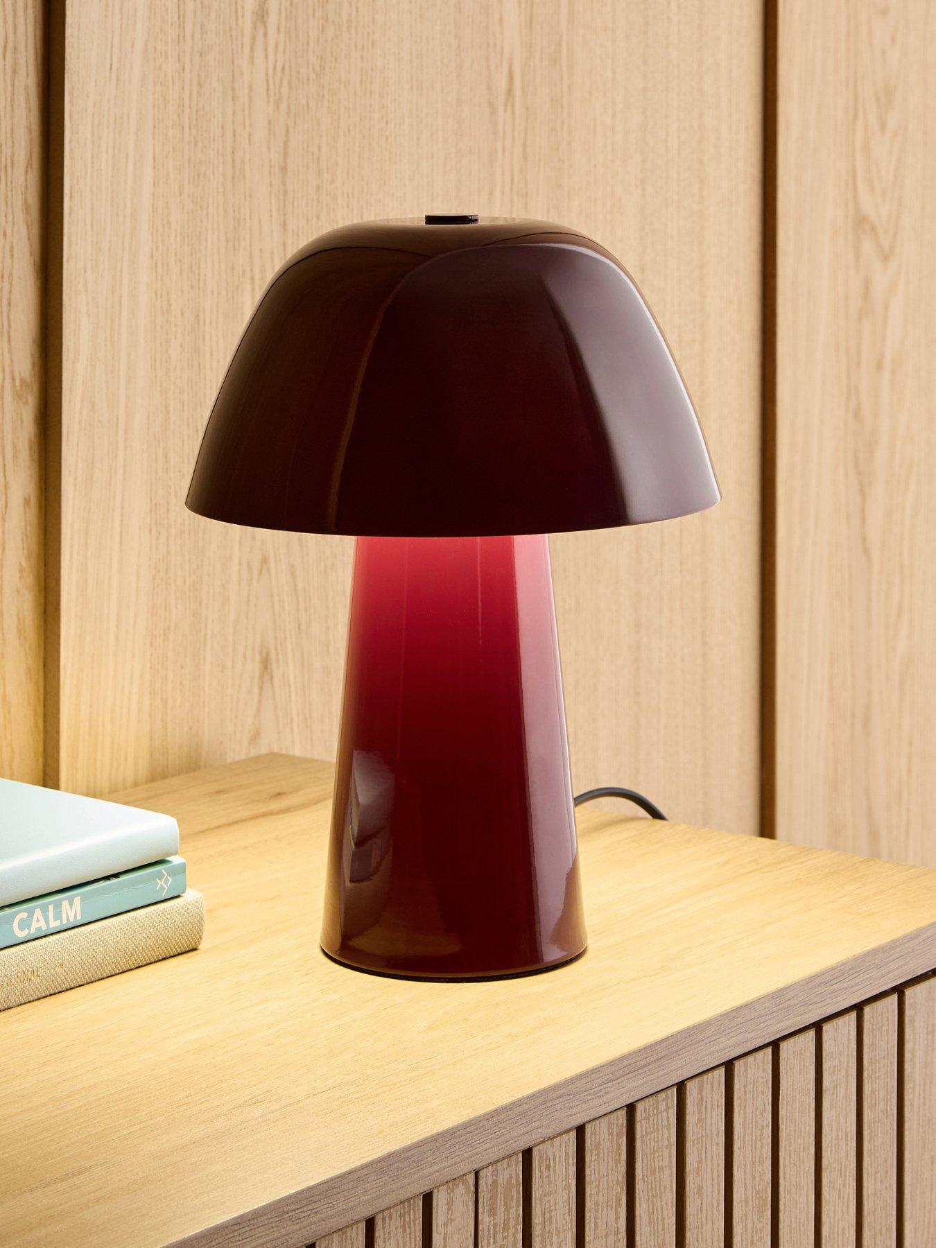Image 1 of 6 of The Very Collection Dome Table Lamp - Burgundy