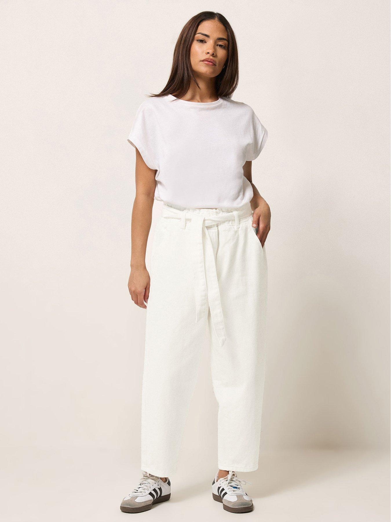 PixieGirl Petite Belt Paperbag Barrel Jeans