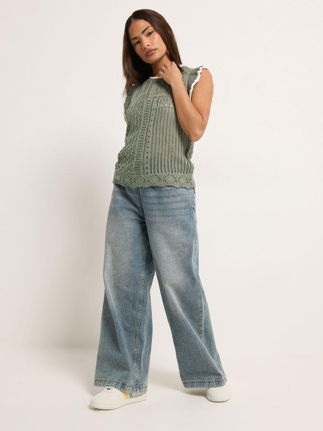  image of pixiegirl-petite-frill-shoulder-tank-top
