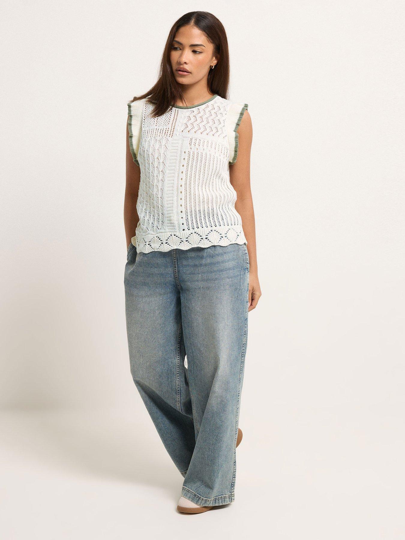  image of pixiegirl-petite-frill-shoulder-tank-top
