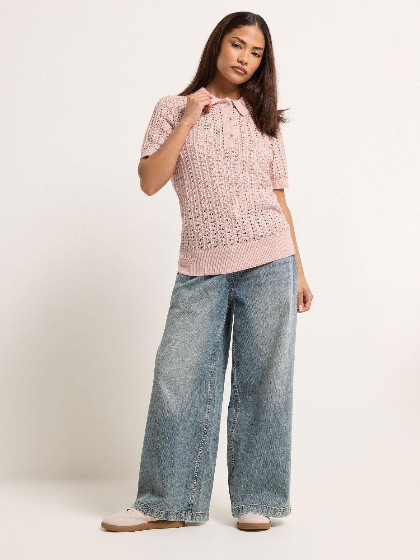  image of pixiegirl-petite-crochet-polo-top