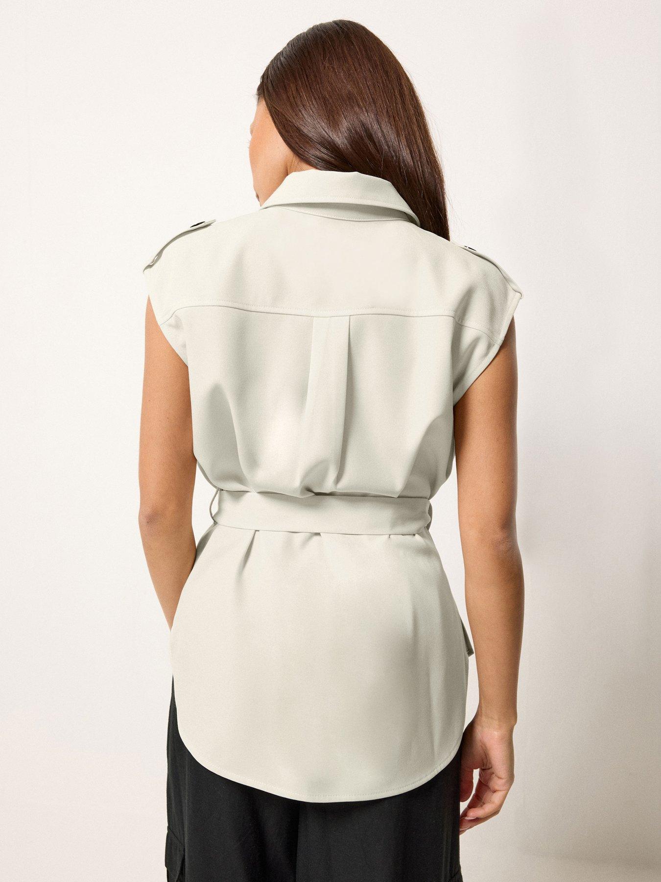  image of pixiegirl-petite-sleeveless-tie-waist-top