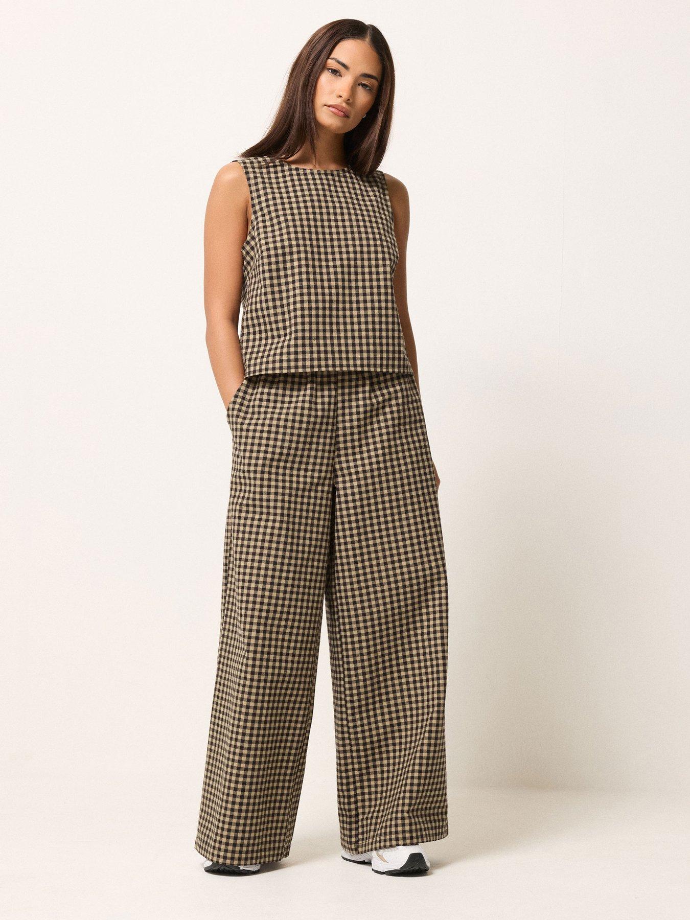  image of pixiegirl-petite-gingham-sleeveless-shell-top