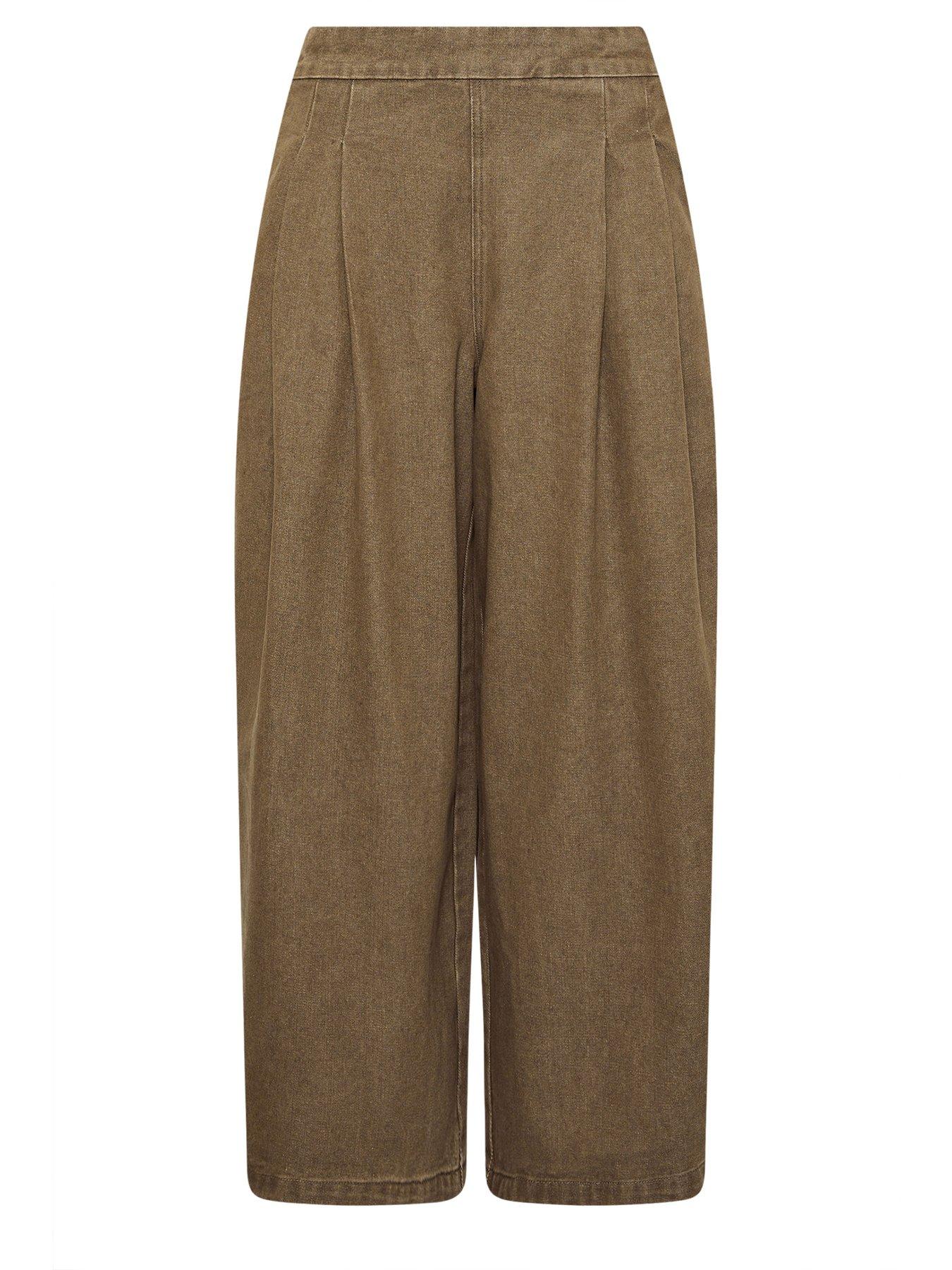 Image 5 of 5 of PixieGirl Petite Pleat Front Wide Leg Jeans