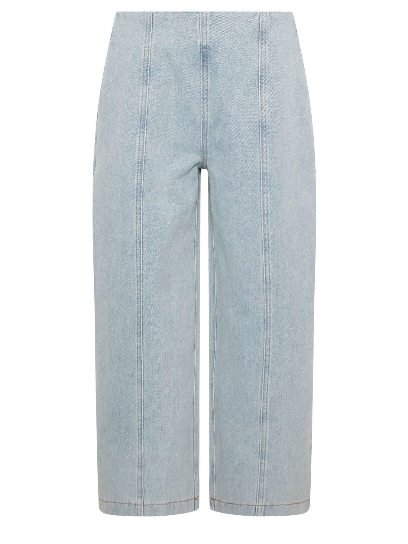 Image 5 of 5 of PixieGirl Petite Seam Front Balloon Jeans - Blue